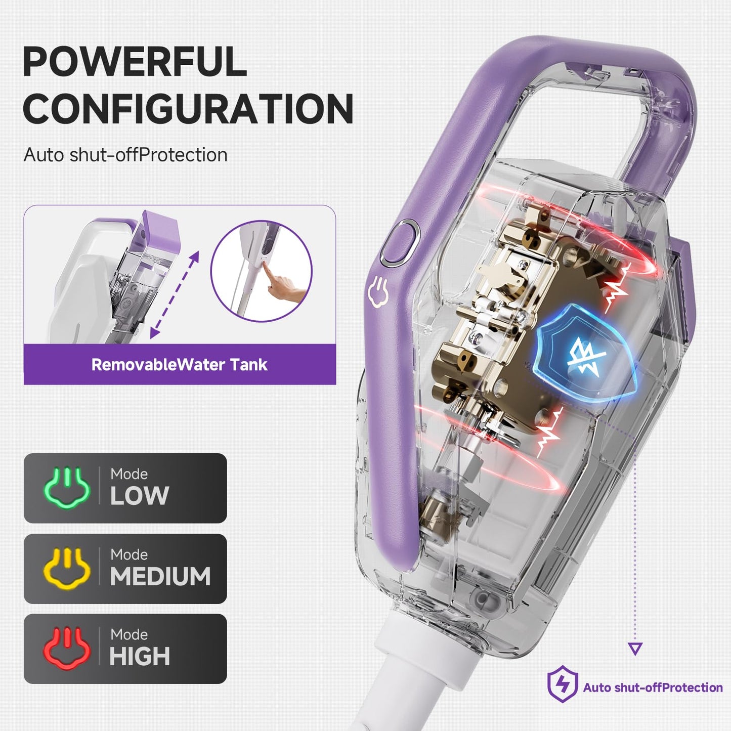 AAOBOSI Steam Mop, 1300W Powerful Detachable Handheld Steamer with 350ml Tank, 11 Multi-purpose Accessories, 23FT Power Cable, Steam Mops for Floor Cleaning, Tiles, Windows, Carpets, Furniture
