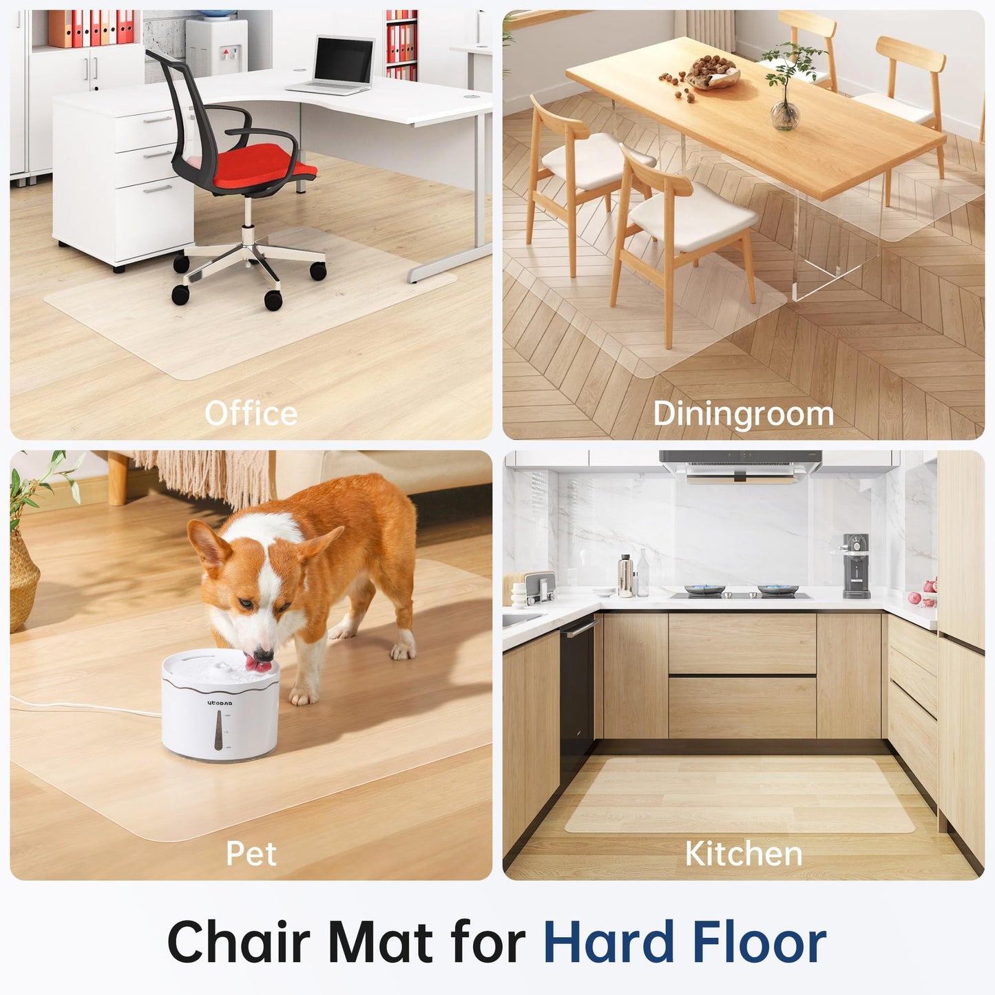 Cybstrax Office Chair Mat for Hardwood Floor - 36 x 48'', Transparent Computer Desk Chair Mat Easy Glide Floor Protector Mat for Rolling Chairs Office & Home