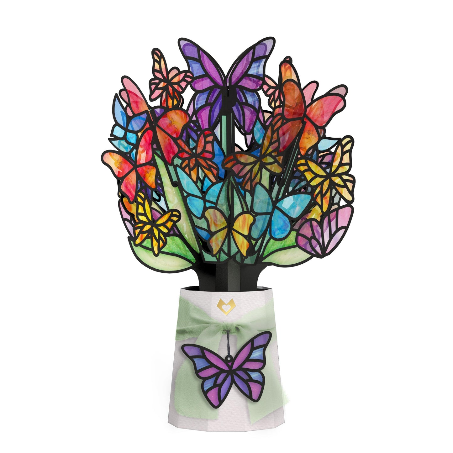 Lovepop Butterfly Brilliance Suncatcher Bouquet - 3D Pop Up Paper Flower Bouquet for Mom, Her, Him, Women (Mother's Day, Birthday, Thank You, Get Well) 12 Inch