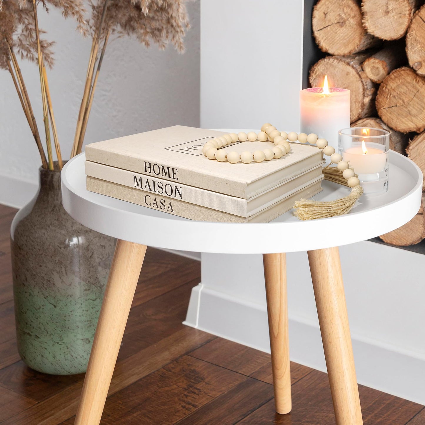 Linen Neutral Coffee Table Books Set of 3,Fashion Designer Hardcover Blank Book Stack, Modern Decorative Books for Home Decor XL Coffee Table Decoration - Stylish Display Book