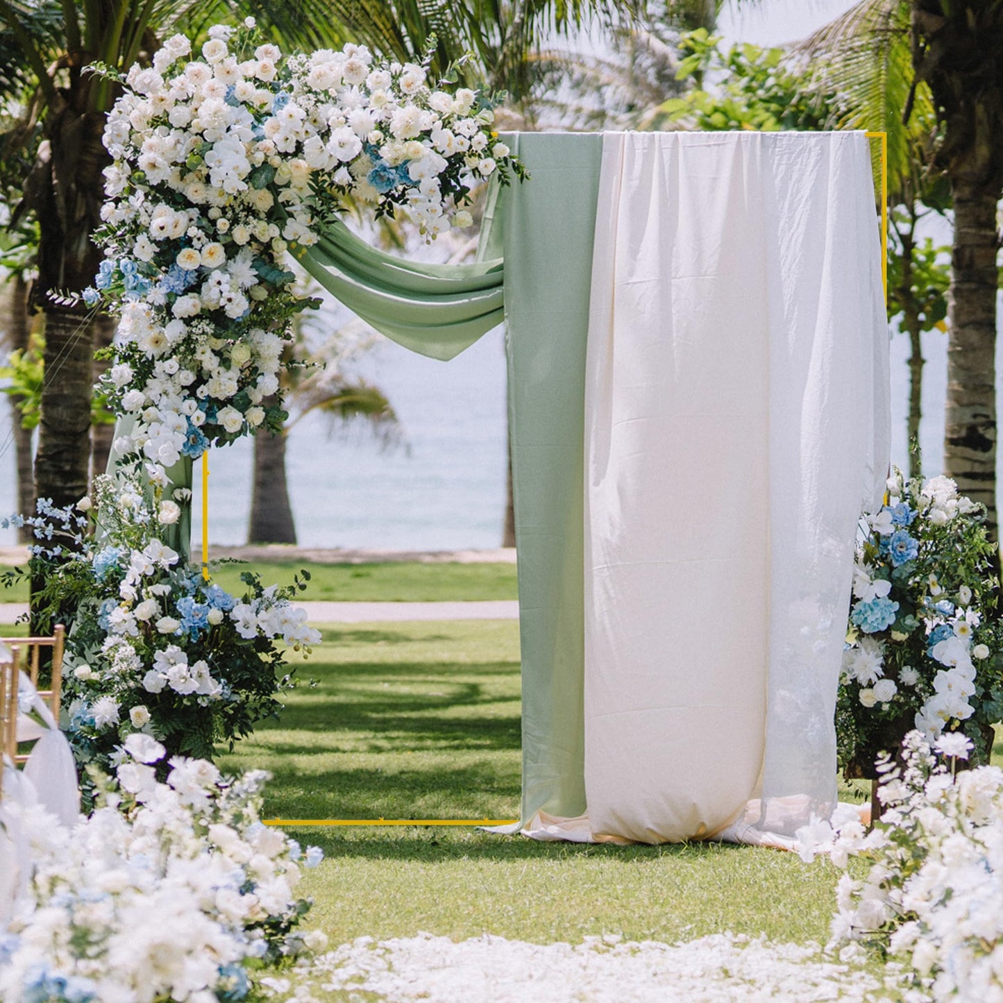 Wokceer Wedding Arch Backdrop Stand Square 8 x 8 FT Wedding Arches for Ceremony Metal Balloon Arch Frame for Wedding Birthday Party Garden Arbor Anniversary Event Decor