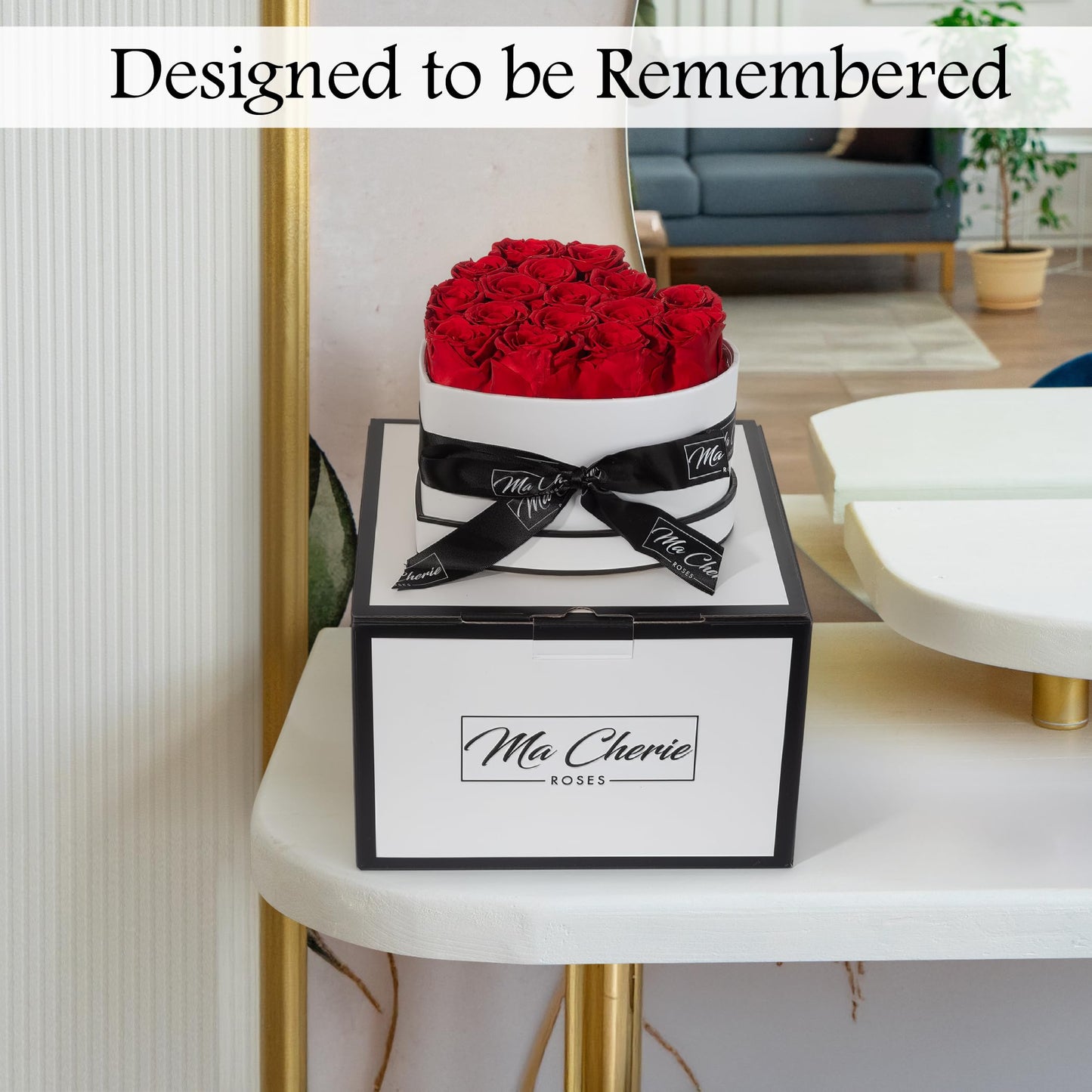 ma cherie roses - 16 Preserved Flowers in Elegant Heart Shaped Box, Mom Birthday Gifts, Gifts for Her, Mother's Day, Valentines, Red Roses, for Women