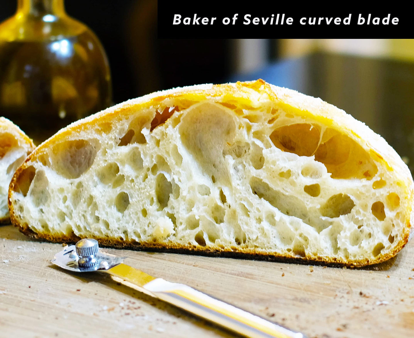 Baker of Seville Bread Lame – Now with 6 Included blades. Change from Straight or Curved Blade Lame in seconds with the Patented Design. Built for professional and serious bakers.