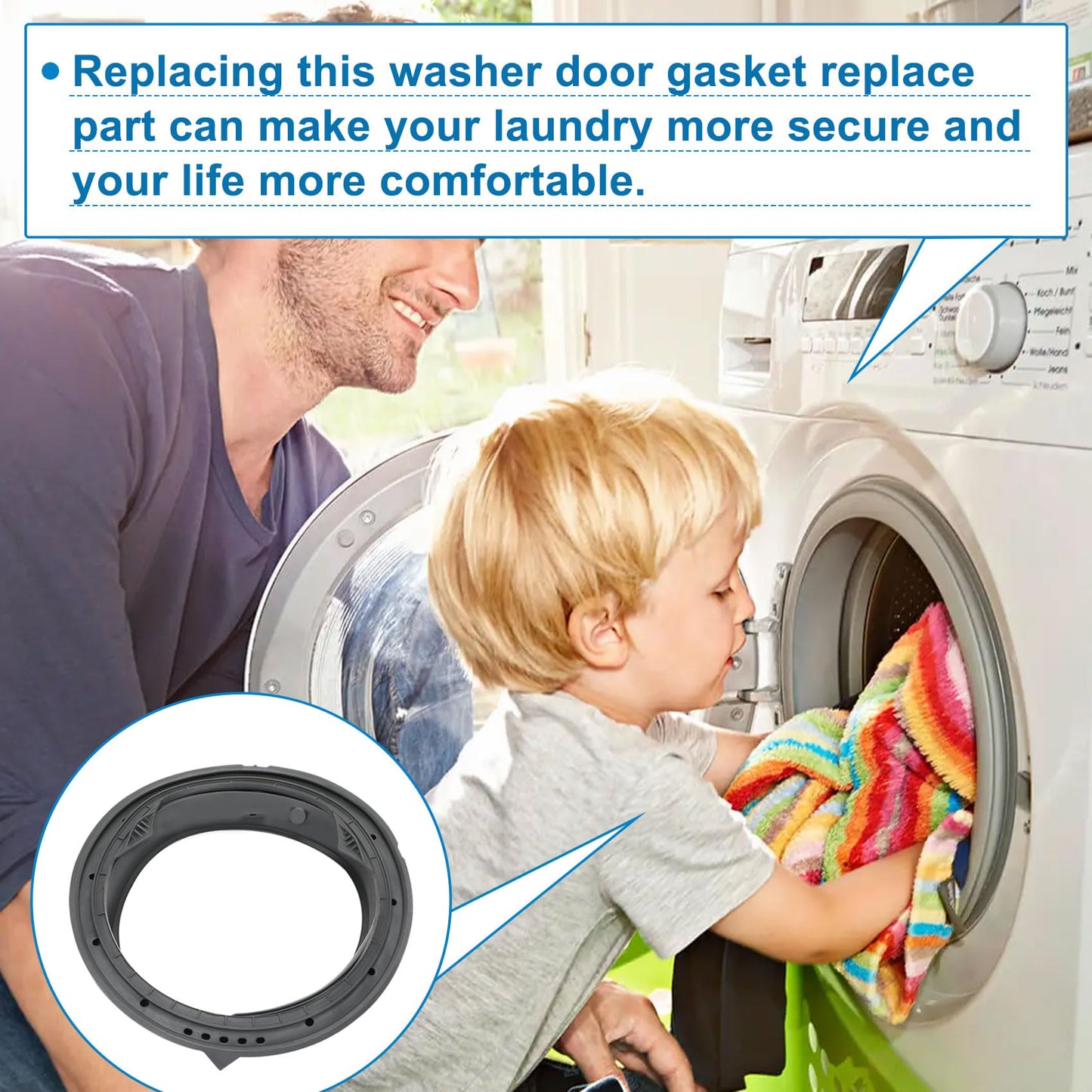 W11314648 W10897390 Washer Door Boot Seal Replacement, W11314648 Washer Door Gasket Compatible with Whirlpool Inglis Amana and Maytag, Replaces AP6835703, 4931032, PS12711495，EAP12711495