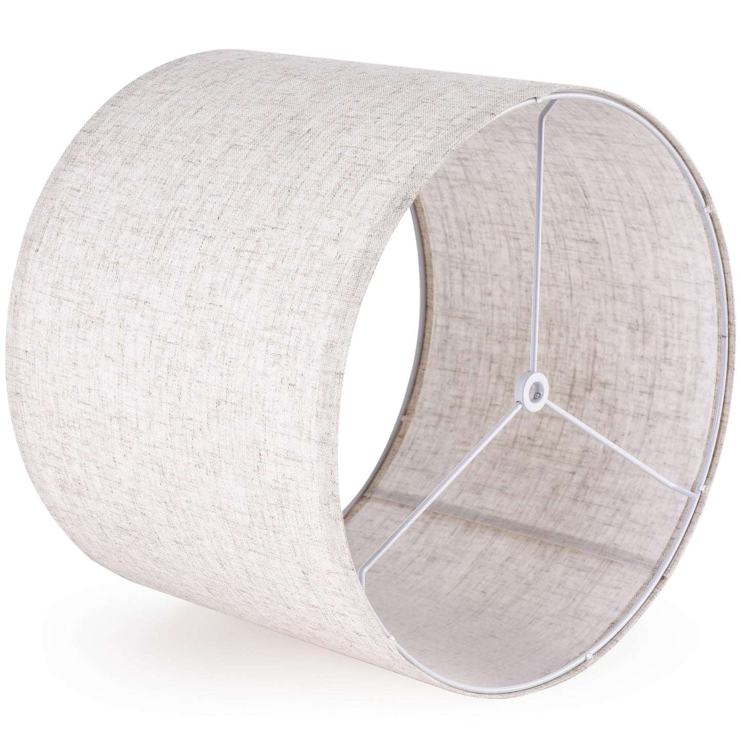 GO&SO Oatmeal Linen Lamp shades Large Drum Linen Lampshade 16" Top x 16" Bottom x 10" High (Spider) Farmhouse Lampshade for Table & Floor Lamp - Lampshades Replacement