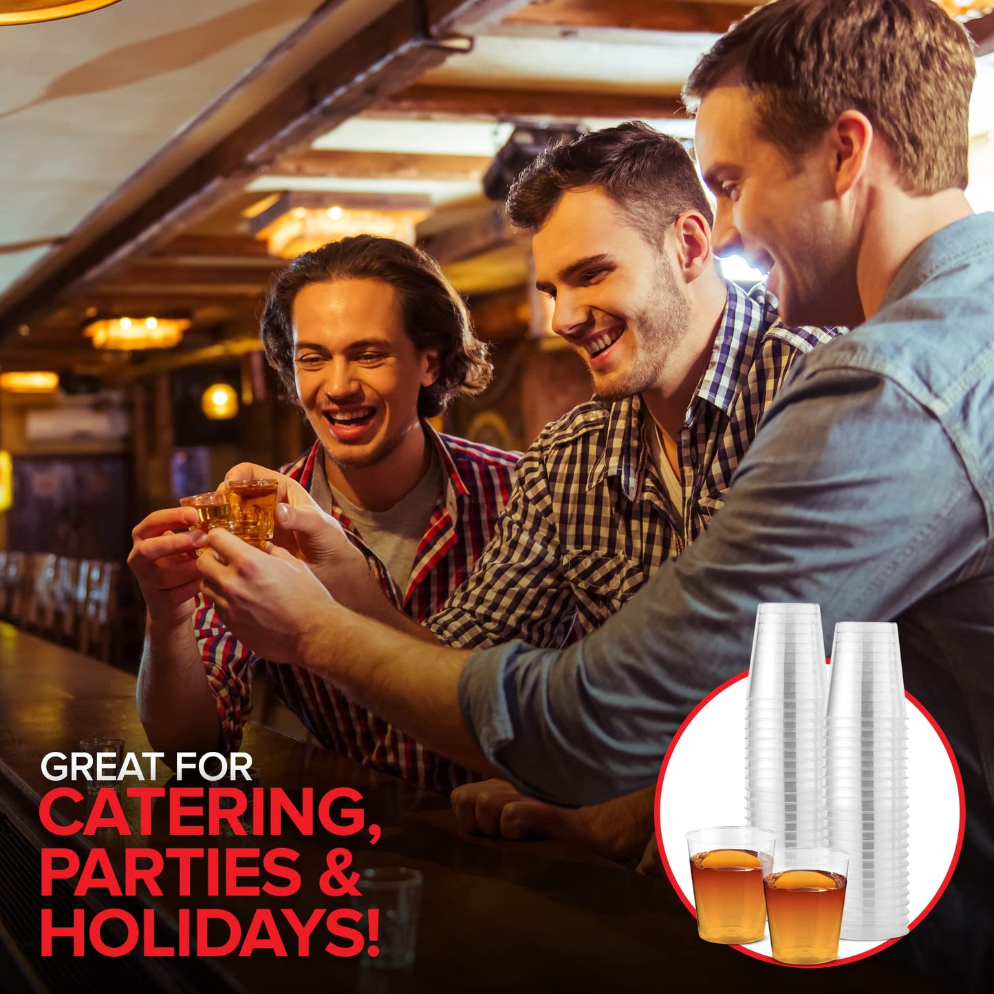 1000 Plastic Shot Glasses - 1.5 Oz Disposable Cups - 1.5 Ounce Shot Glasses - Ideal for Whiskey, Wine Tasting, Food Sampling and Sauce Dipping at Catered Events, Parties and Weddings (Clear)