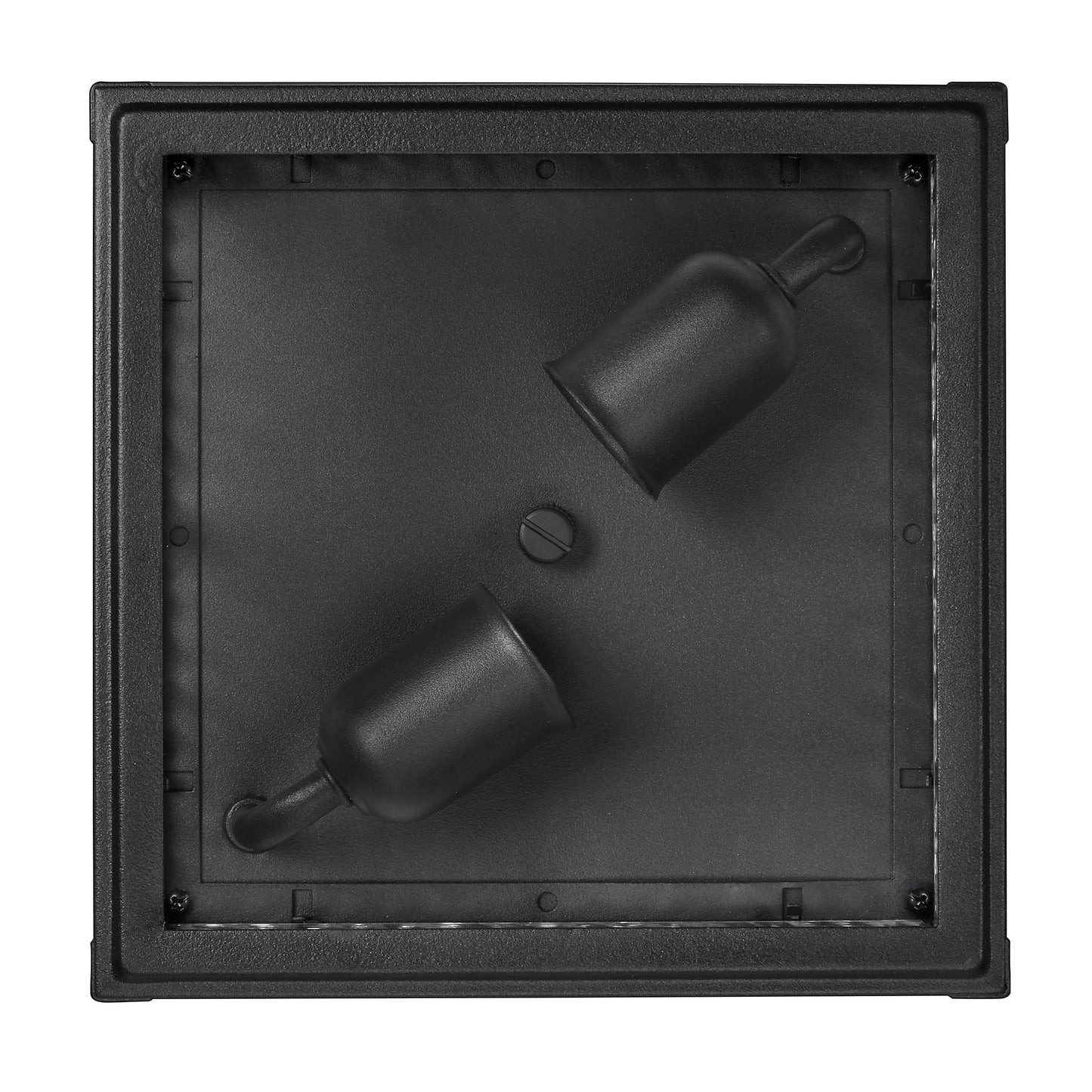 Maxxima Outdoor Flush Mount Ceiling Light Fixture, Black w/Water Glass, 2-Light Square Farmhouse Porch or Patio Light, Close to Ceiling Entryway Outdoor Light, Bulbs Not Included