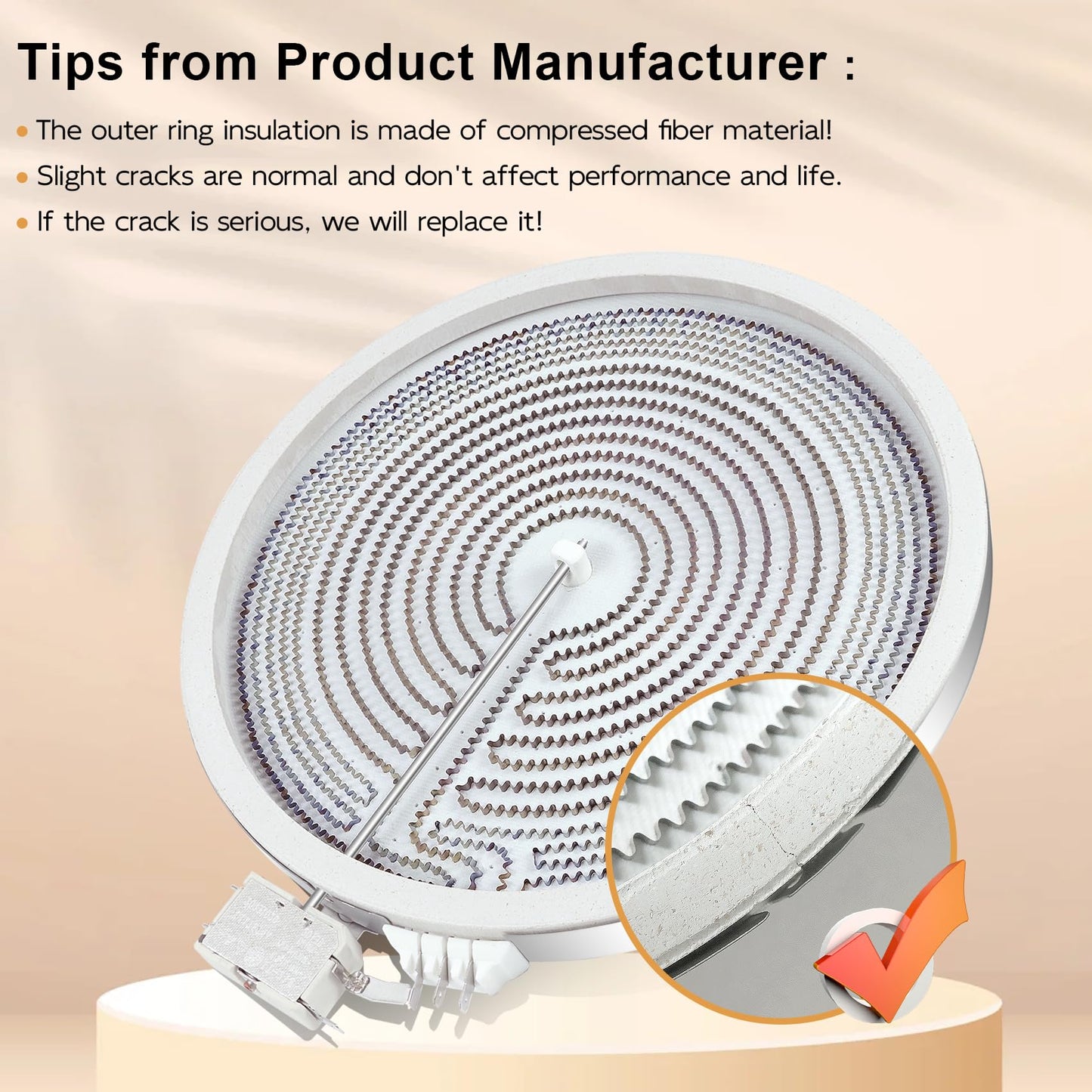 UPGRADED WB30T10130 12" Dual Haliant Surface Element Replacement for GE Stove, AP4344395 12"/9" Dual Radiant Surface Element, PS2321564 12 inch Burner Replace AH2321564 1474216