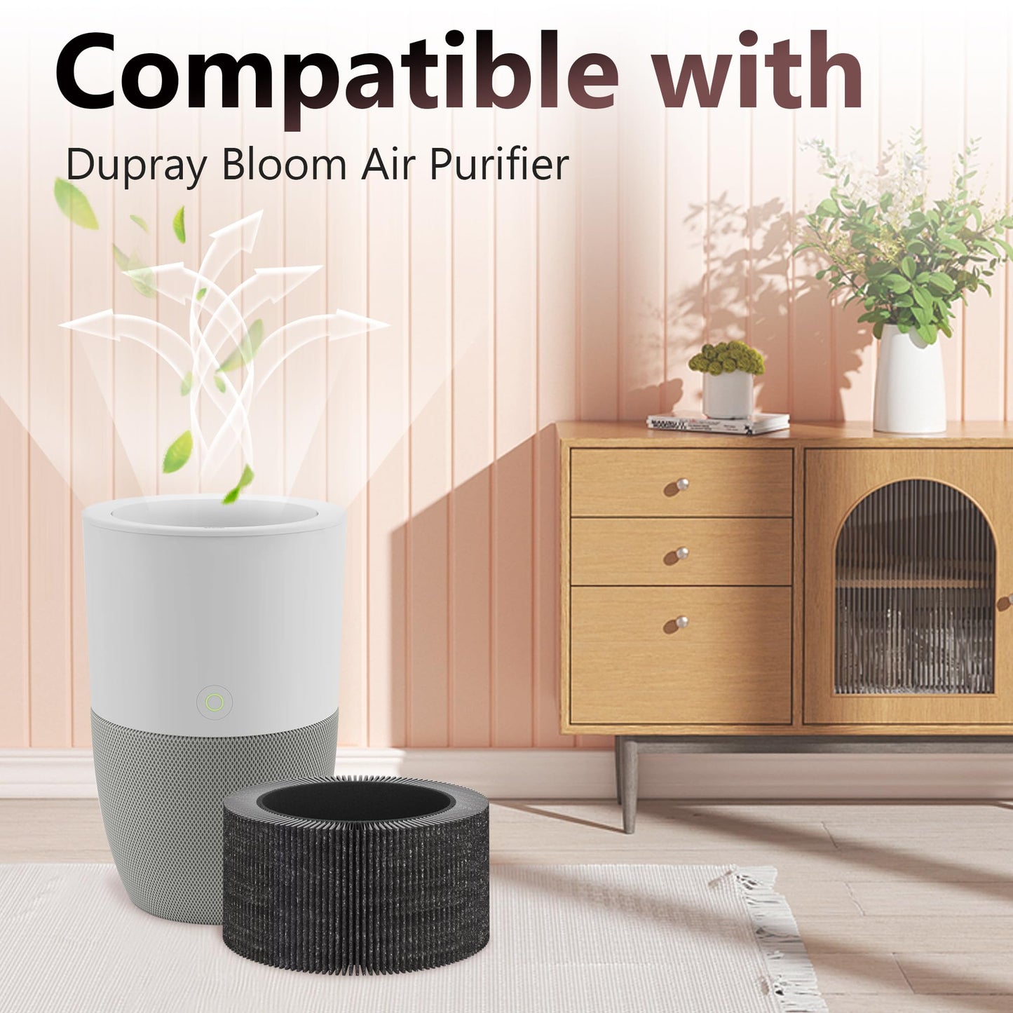 XBWW 3 Packs AIR030W Replacement Filter Compatible with Dupray Bloom AIR030W Planter Air Cleaner Purifier, Premium Filters and Activated Carbon Filter