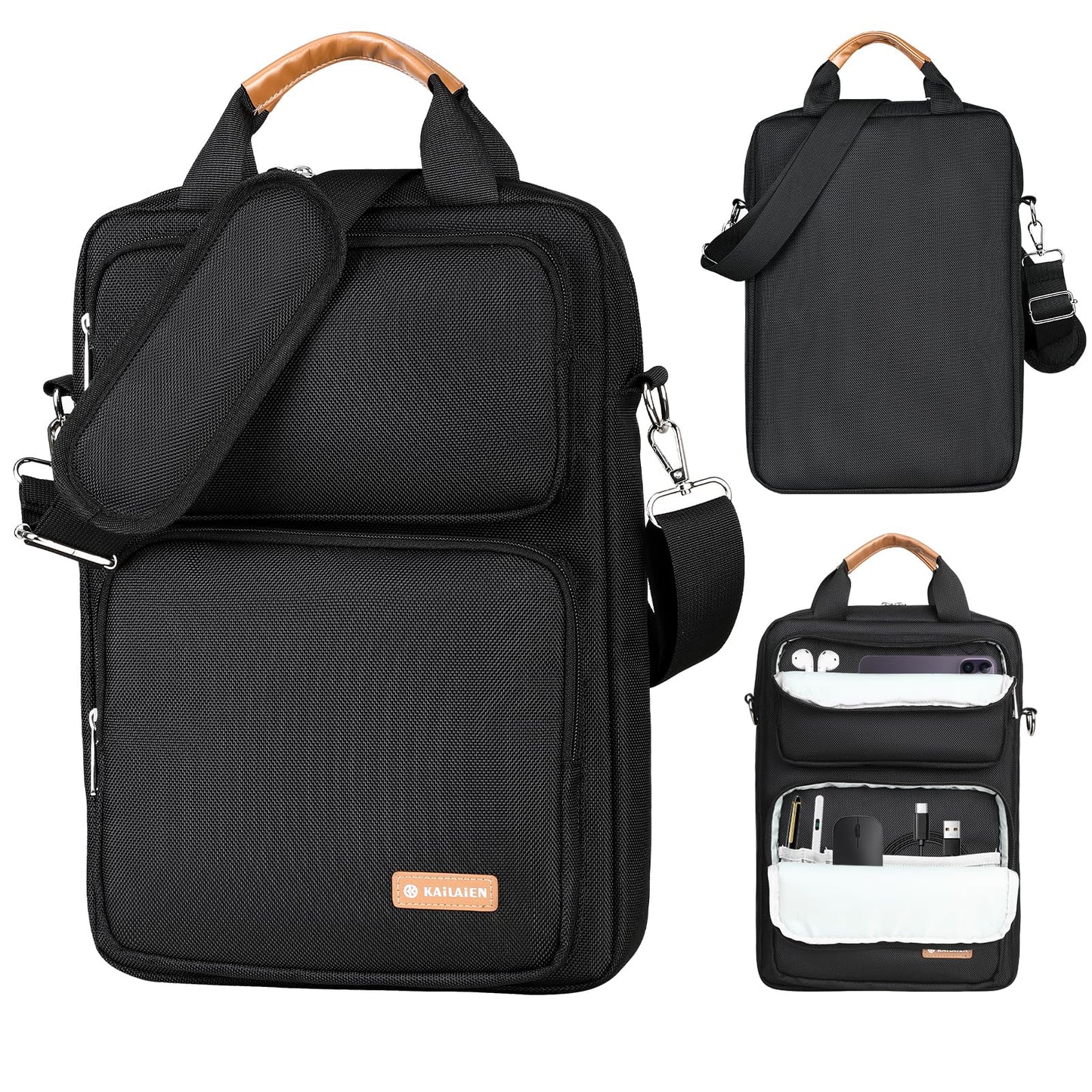 13.3-14 Inch Laptop Sleeve Bag, Laptop Bag for 14'' MacBook Pro M4 2024,14'' MacBook Pro M3&M2&M1 2023/2021, 13.6/13'' New MacBook Air M3/M2 2024/2022,Tab S8 Ultra 14.6",with Shoulder Strap(Black)