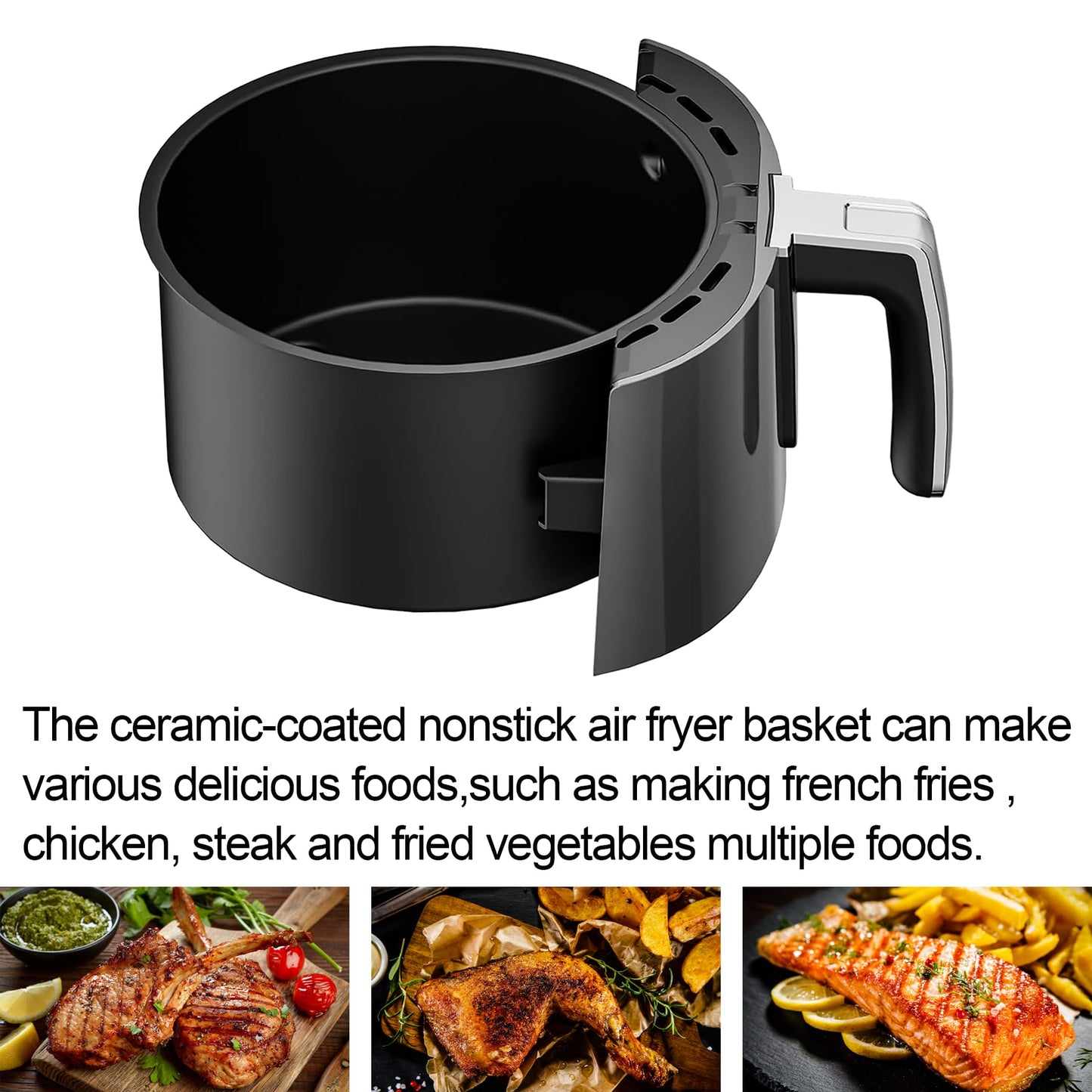 Air Fryer Basket and Crisper Plate for Ninja AF101,Accessories for Ninja AF100 Air Fryer,4QT Replacement Basket,Non-Stick Replacement Parts