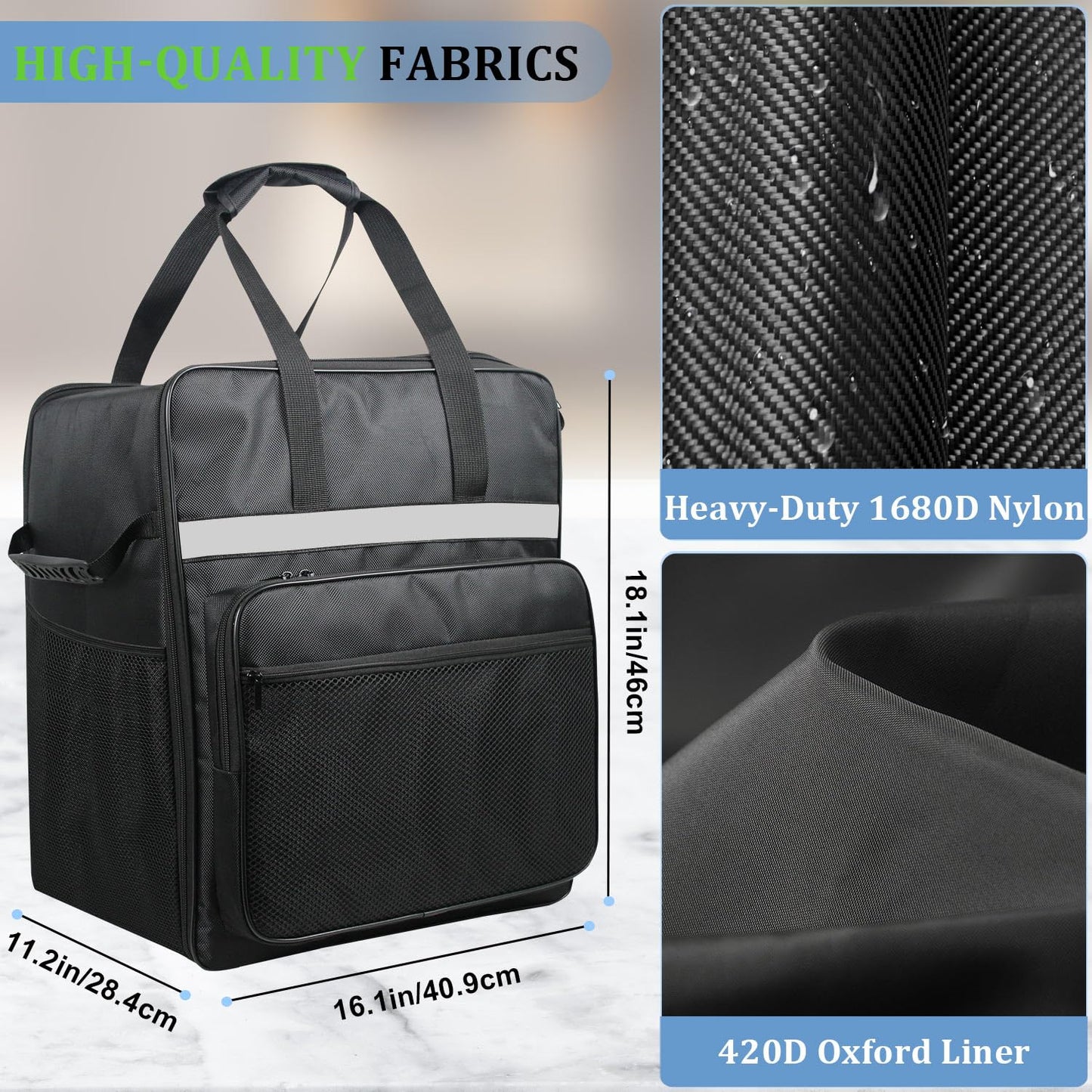 NUENSS-ROR Ice Cream Maker Carrying Bag for Ninja Swirl by CREAMi Ice Cream NC701, Portable Outdoor Ice Cream Maker Travel Carrier Case with Side-Opening Design and Large Accessory Pocket(Only Bag)
