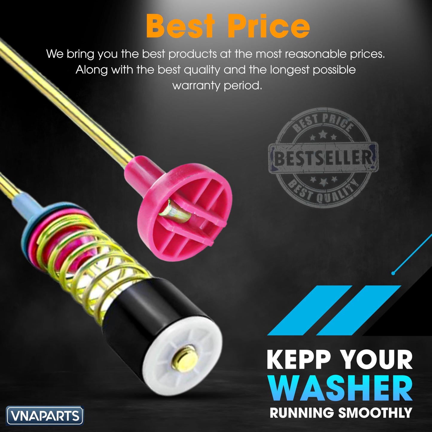 Upgrade DC97-16350U DC97-16350T Washer Suspension Rods for Samsung WA50R5200AW/US, WA50R5400AV/US, WA50R5400AW/US, WA45T3200AW/A4, WA45H7000AW/A2, WA45N3050AW/A4 Washing Machine