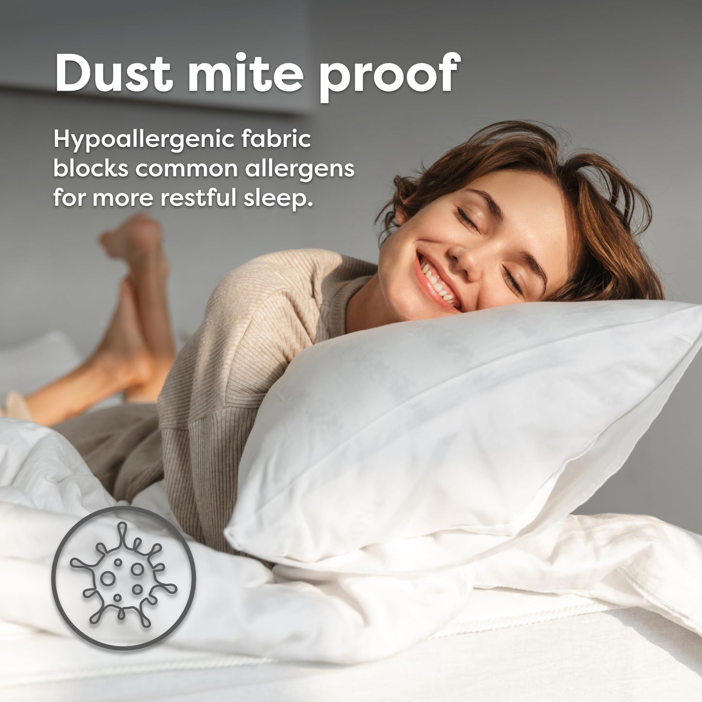HOSPITOLOGY PRODUCTS Box Spring Encasement - Zippered Bed Bug Dust Mite Proof Hypoallergenic - Sleep Defense System - Split King - 39" W x 80" L - Set of 2 for Split Box Spring ONLY