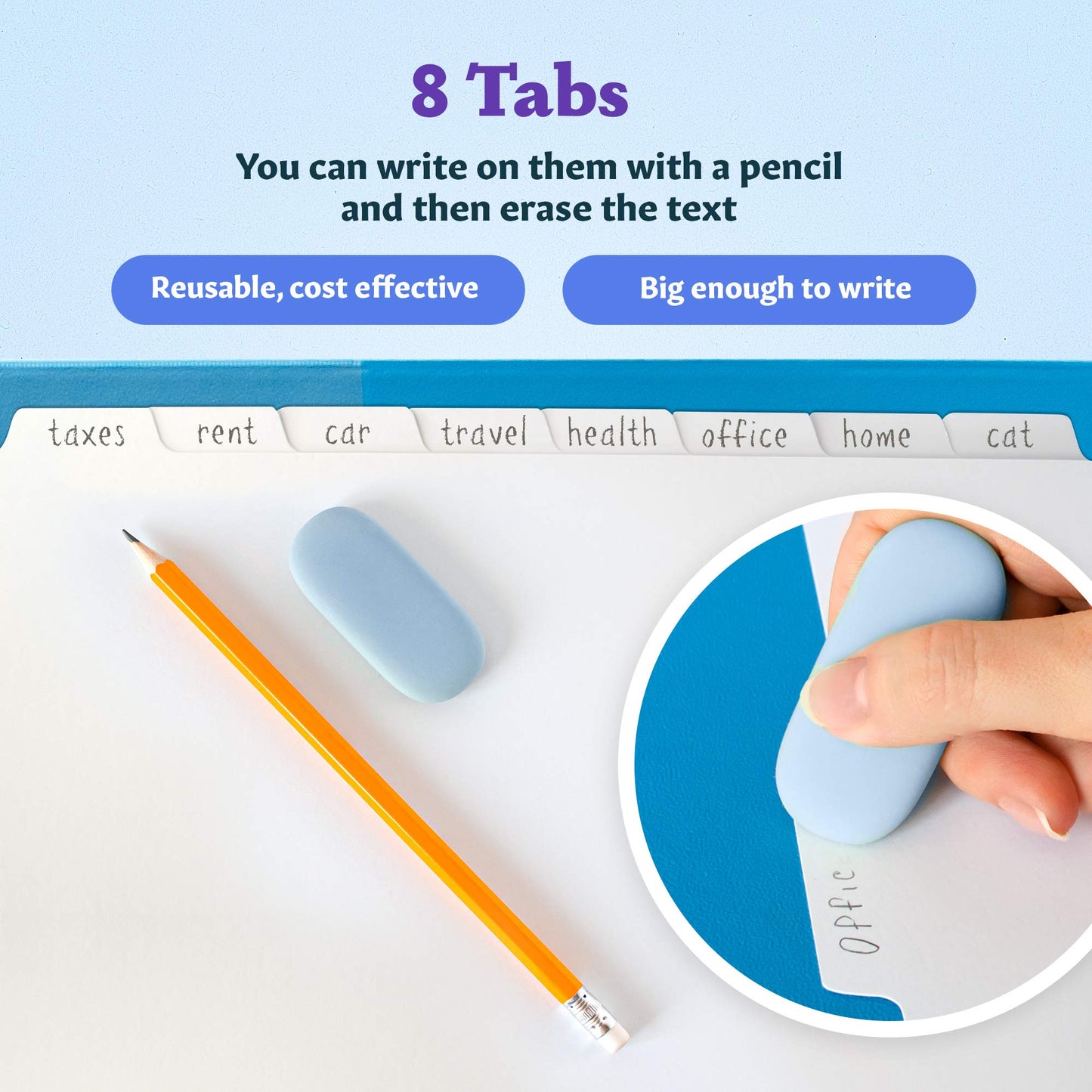 Binder Dividers with Tabs - (Set of 36) x 8 Tab Dividers for 3 Ring Binders, White, Reinforced Edge - Ideal for Keeping Your Documents Neat and Professional