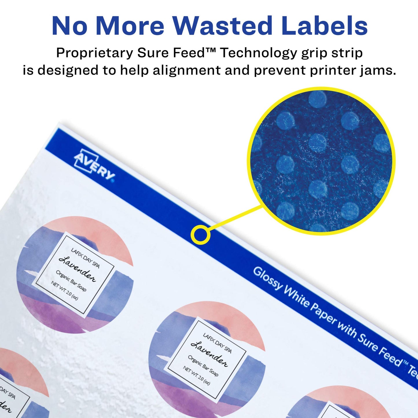 Avery Round Labels, Sure Feed Technology, 1.5" Diameter, 500 Glossy White Labels (36492)
