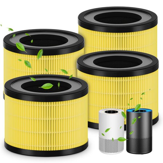 4 Packs AP-S0610L Pet Care Replacement Filters Compatible with MOOKA AP-S0610L Air Purifier, 3-Stage System for Odors, Dander and Smoke