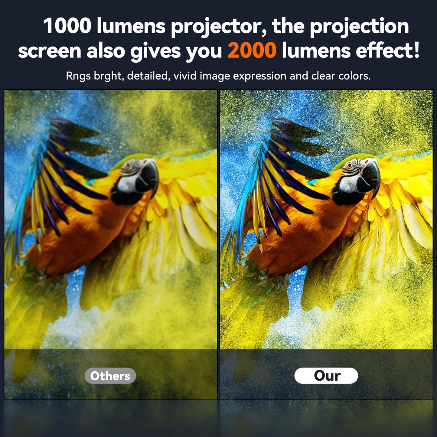 100-Inch Portable Projector Screen, XIAOHUI 16:9 Aspect Ratio, Non-Perforated Anti-Light, Easy Install,100% Polyester Professional Projector Screen Pull Down