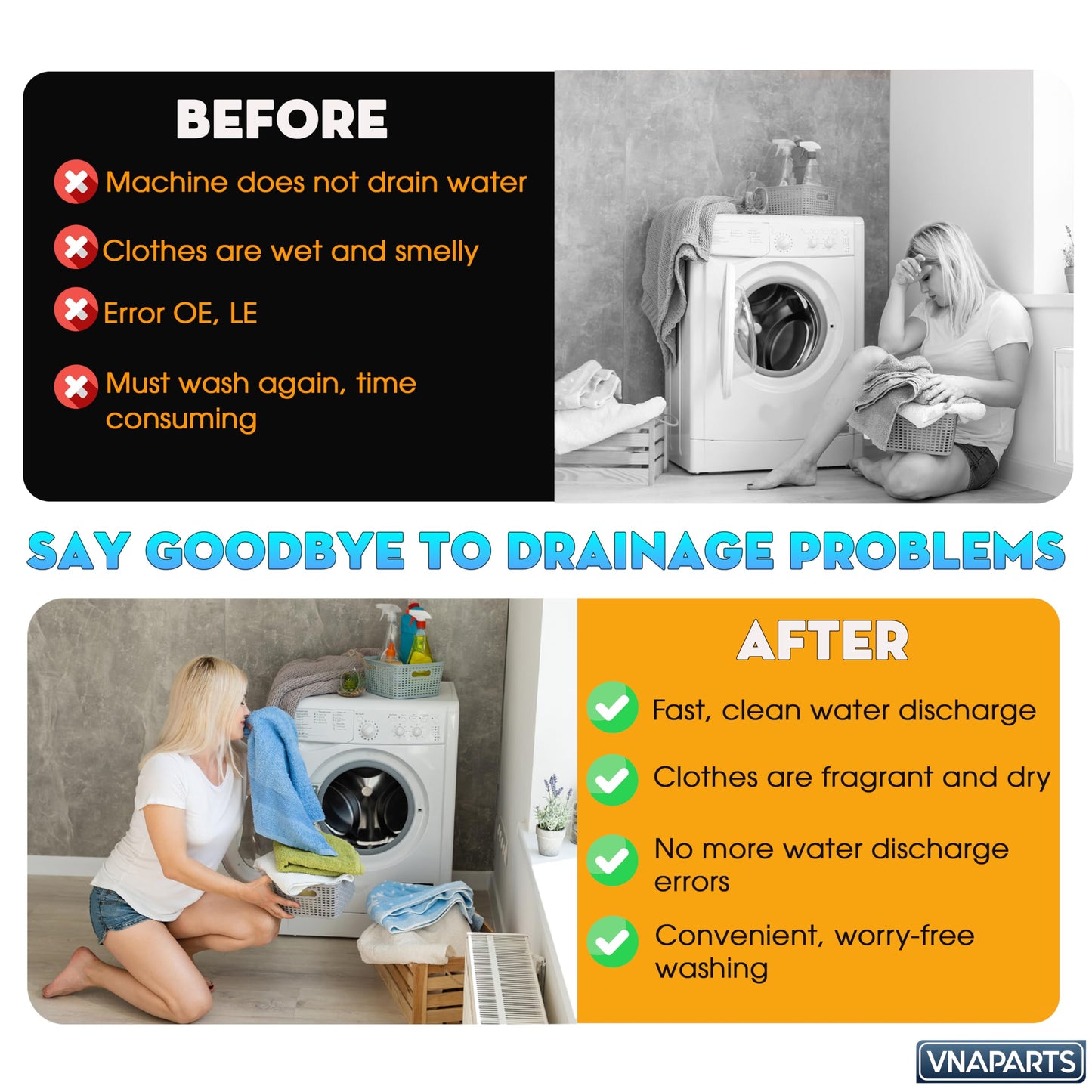 【2025 Upgraded】WM4270HVA Washer Drain Pump Motor for LG LG WM4270HWA WM4370HKA WM4370HWA WM5000HWA WM5000HVA WM0642HW WM0642HS Washer Machines