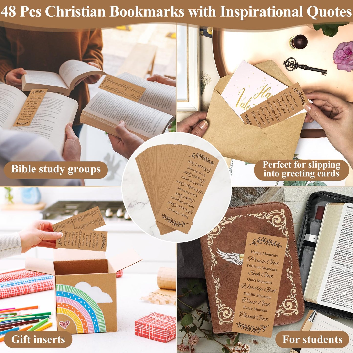 48 Pcs Christian Spiral Notebooks Bulk with Bible Verse Pens, Bookmarks - Faith Journal and Prayer Notebook Gift Set for Women, Church, Religious, Bible Study, Small Groups, Sunday School Gifts