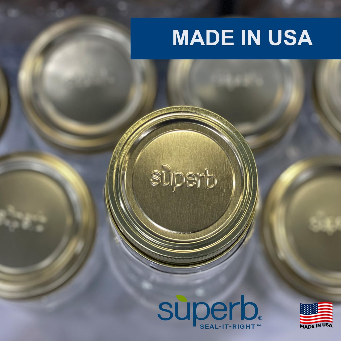 Superb Canning Lids – Regular Mouth Mason Jar Lids – Baker’s Dozen/Bulk Package of 156 Lids – Made in the USA