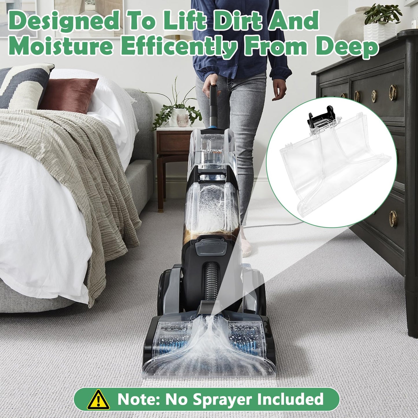 Replacement Front Floor Nozzle Assembly 440014442 Compatible with hoover Carpet Cleaner Replacements Parts Fits for SmartWAsh Gen 2 SmartWash PET FH52000G FH52001G FH52002G FH53000 (Without Sprayer)