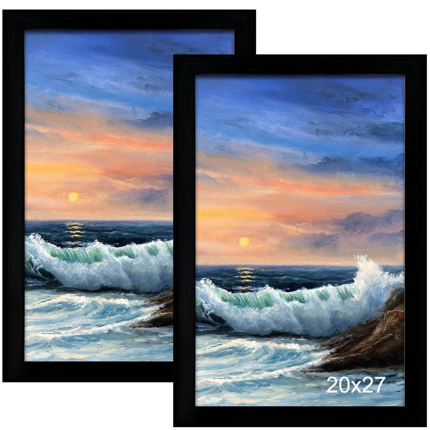 LUCKYLIFE 20x27 Picture Frame, Wall Hanging Puzzle Poster Frames, Display Pictures 20 x 27 without Mat, Pack of 2, Black