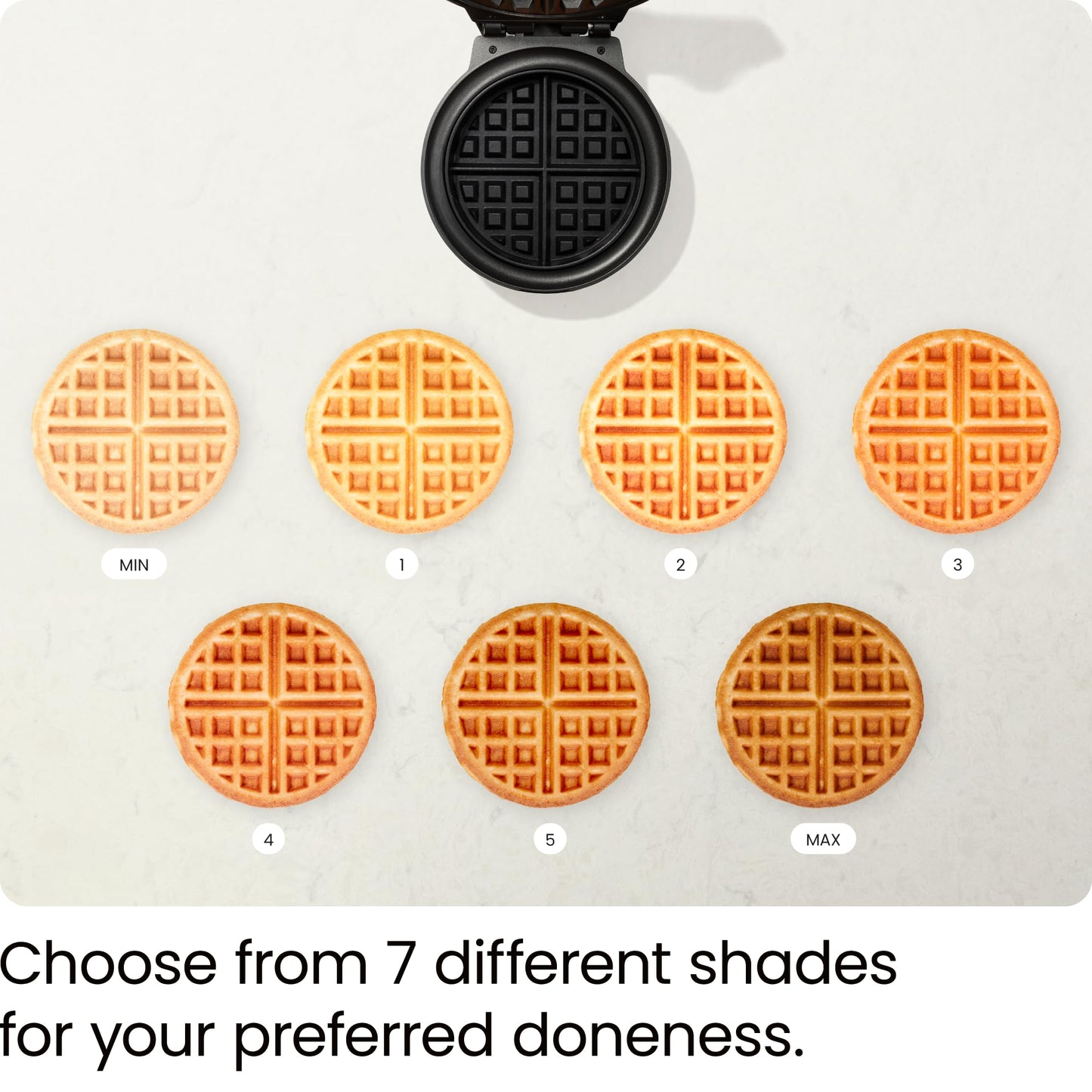 Chefman Anti-Overflow Belgian Waffle Maker w/Shade Selector, Temperature Control Mess Free Moat, Round Iron w/Nonstick Plates & Cool Touch Handle, Measuring Cup Included, Red
