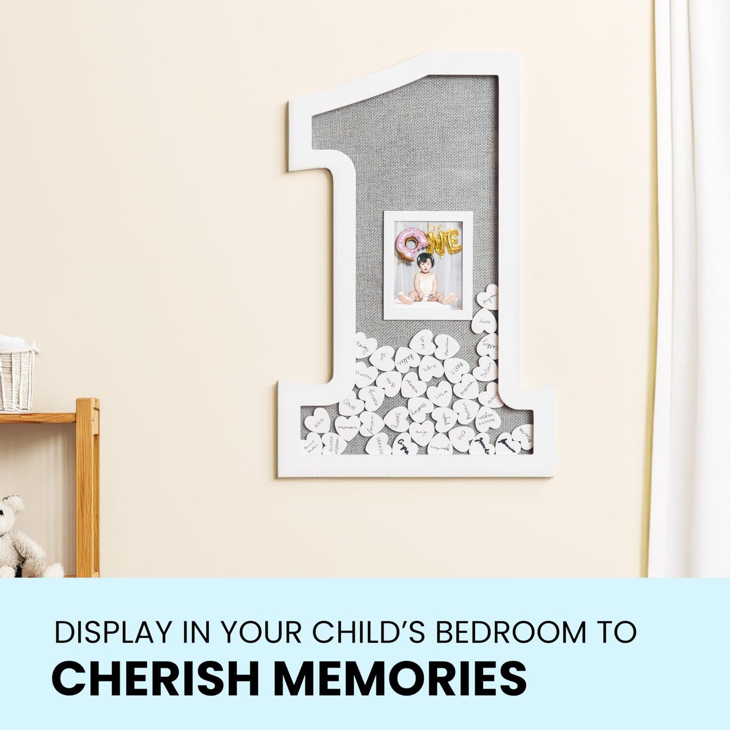 Great Lakes Memories GLM Adorable First Birthday Decorations - Guest Book Alternative for a 1st Birthday Celebration, 1st Birthday Boy or Baby Girl 1st Birthday Decorations