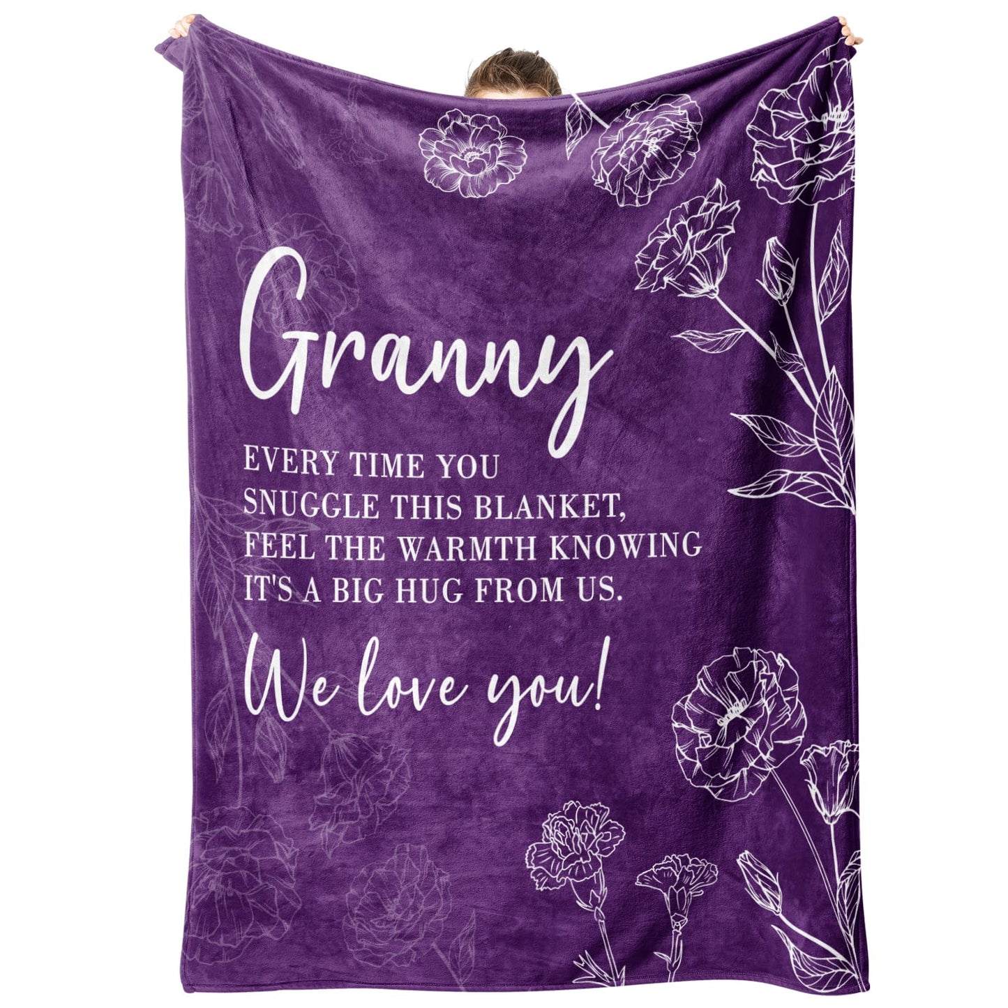GiltGlimmer Granny Gifts for Grandma, Gifts for Granny, Granny Birthday Gift from Grandkids, to My Granny Grandma Throw Blanket 50" x 60", Purple