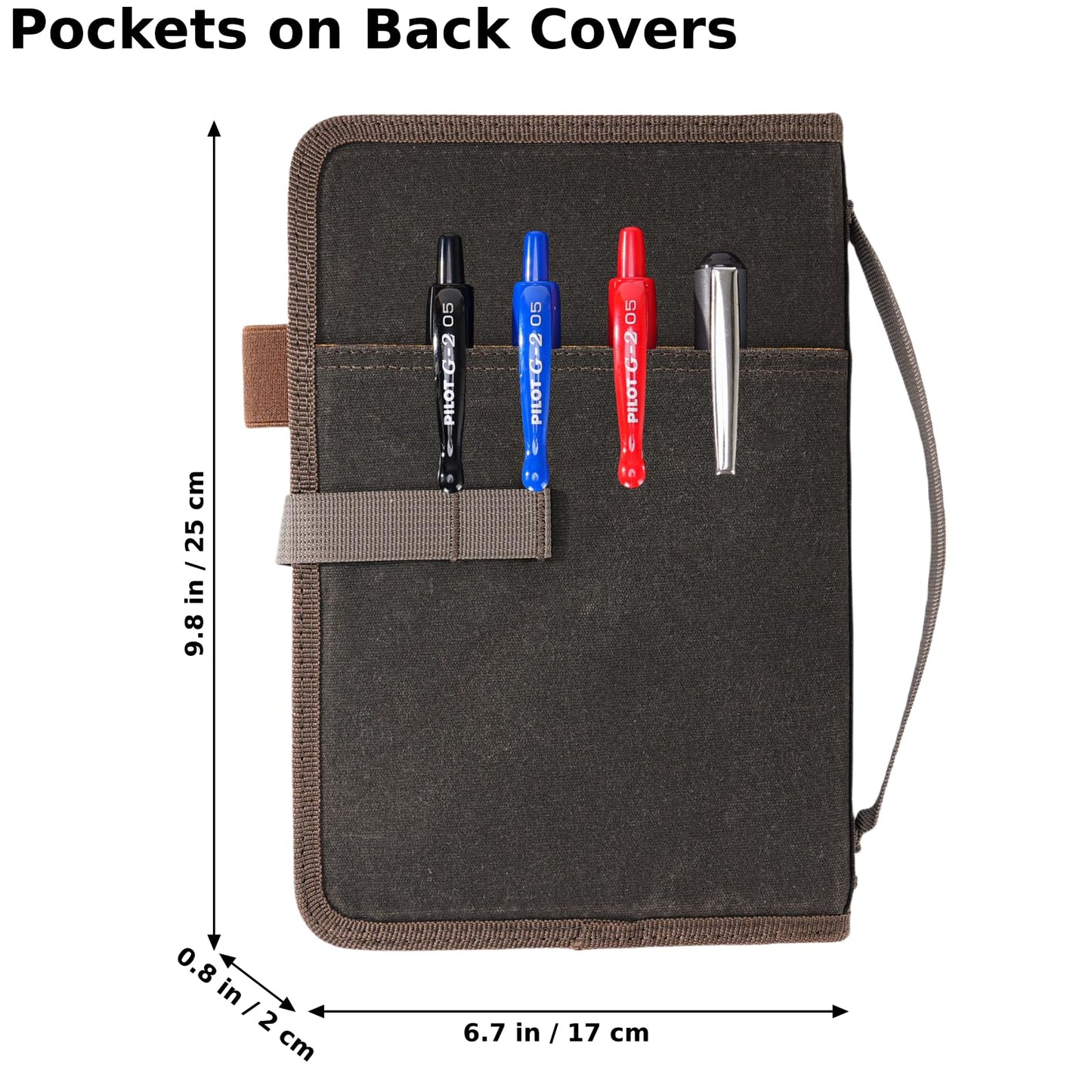 Field Journal Notebook A5 Planner Cover, Travel Journal for Men & Women Travelers Notebook Cover, Water Resistant Waxed Canvas A5 Cover with Pen Holder, Included 5.8" x 8.3" Refillable Field Book