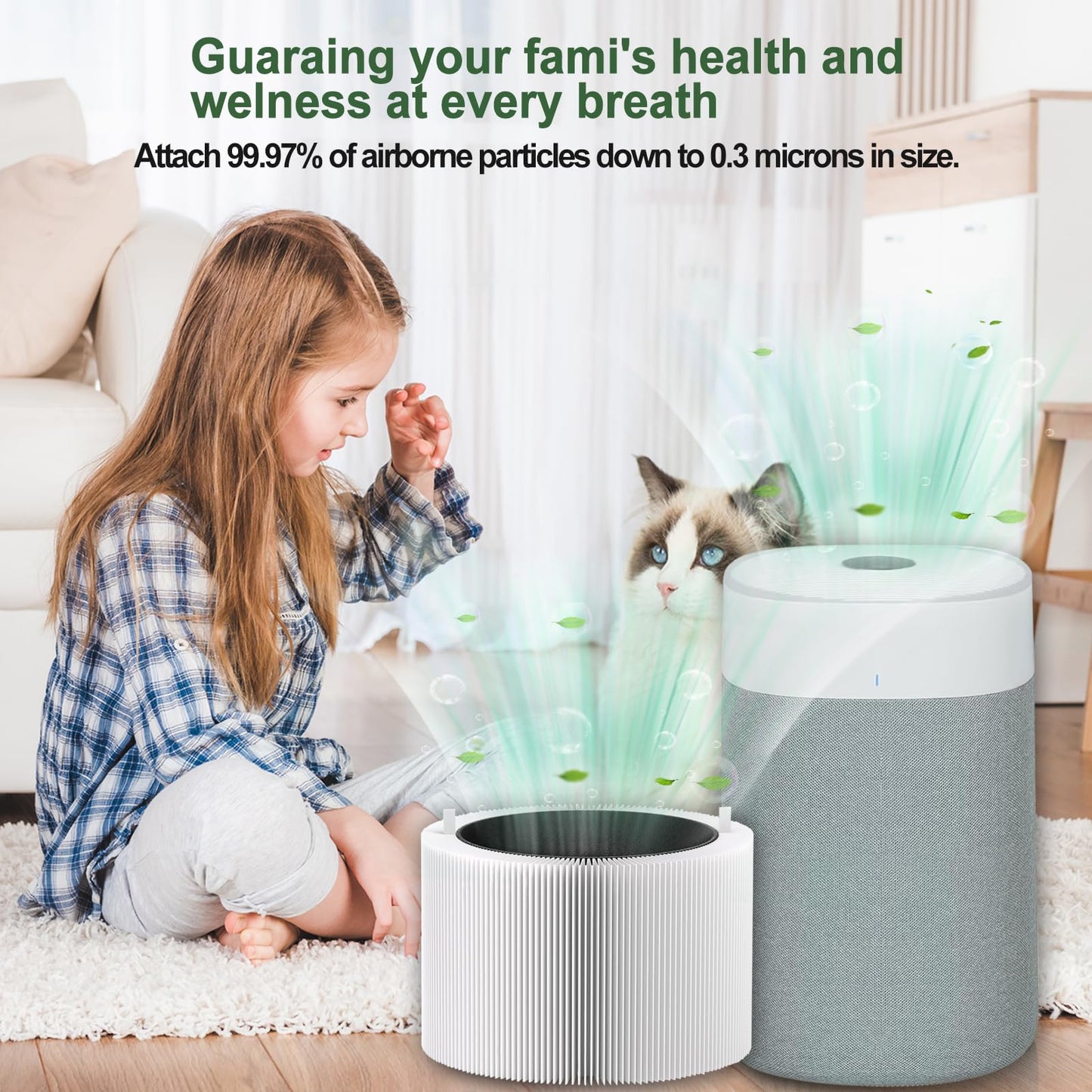 GRN FIL Upgraded 211i max replacement filter 2-Pack | Compatible with blueair Blue Pure 211i/211i+/211i Max Air Purifiers - High-Efficiency HEPA for Dust, Smoke & Odors. (2 Pack 211i Max Filter)
