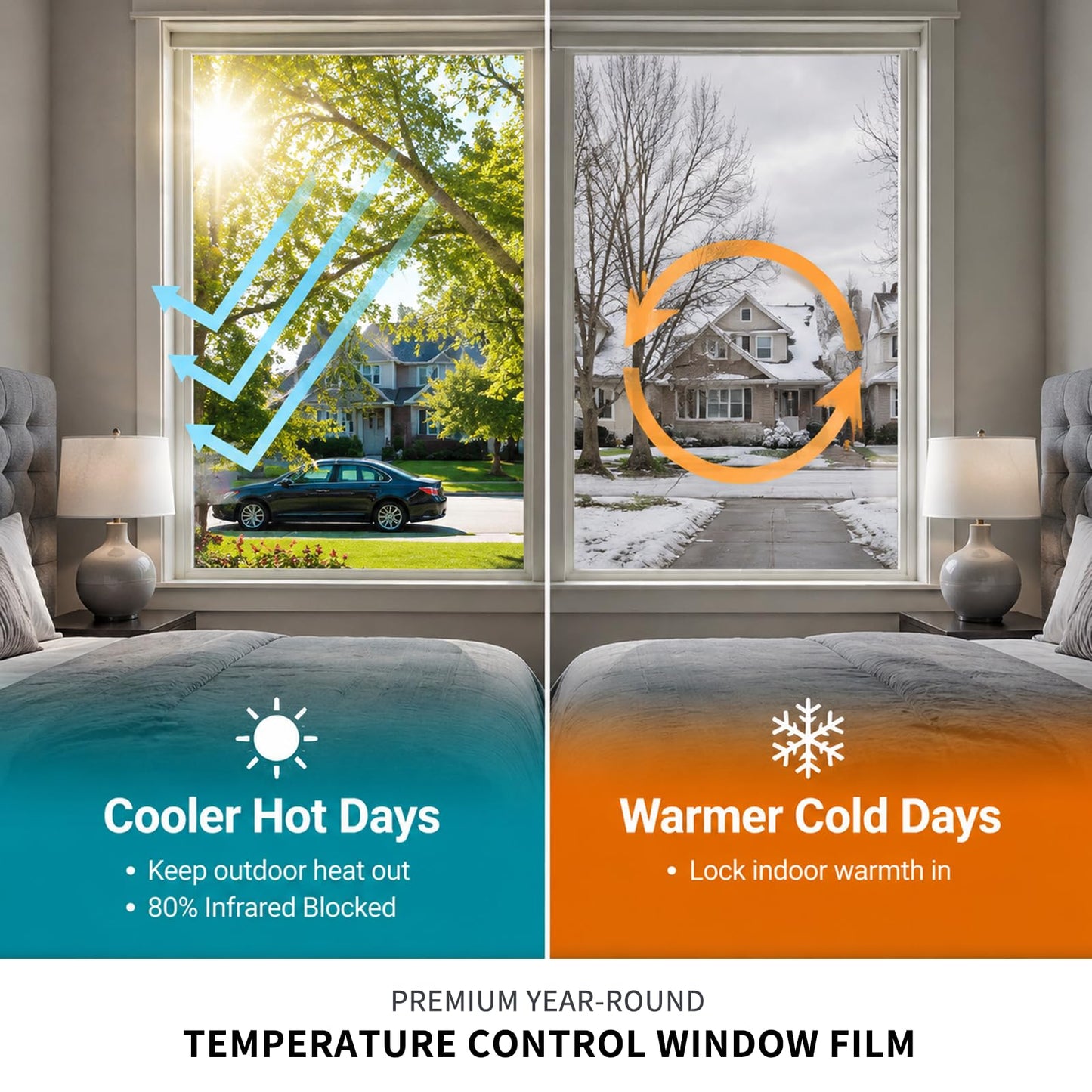 WPCTEV One Way Window Privacy Film, See Out Not In Daytime Mirror Tint for Home, Heat Blocking Window Film with Sun & UV Control Static Cling Reflective Glass Covering Black Silver 35.4Inch x 16.4Feet