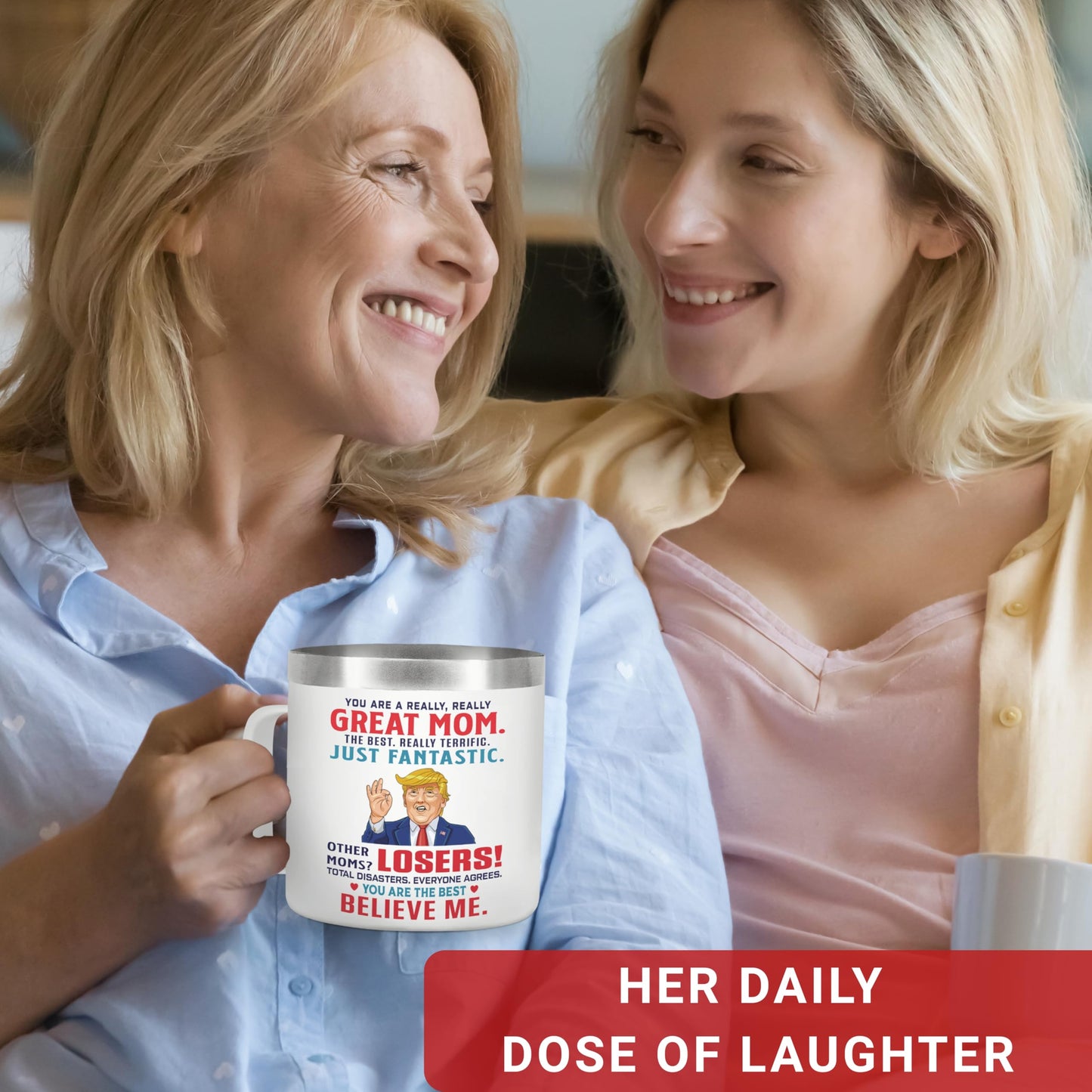 CHUSUKASU Gifts for Mom, Funny Birthday Present from Daughter Son, You Are A Really Great Mom Mug Tumbler 14Oz - Insulated Coffee Cup with Lid and Gift Box