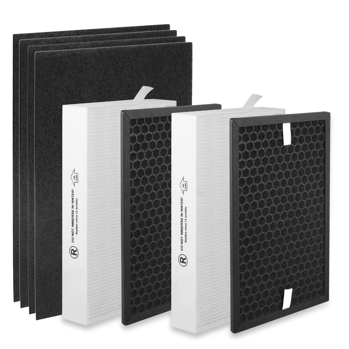 Breshair HPA5200B True HEPA Replacement Filter Compatible with HPA 5200 5220 5250 3200 Air Purifiers, 2 R HEPA, 2 S Carbon and 4 A Pre-Filters, Part # HRF-R HRFSC1 HRF-ARVP200 HRF-A200