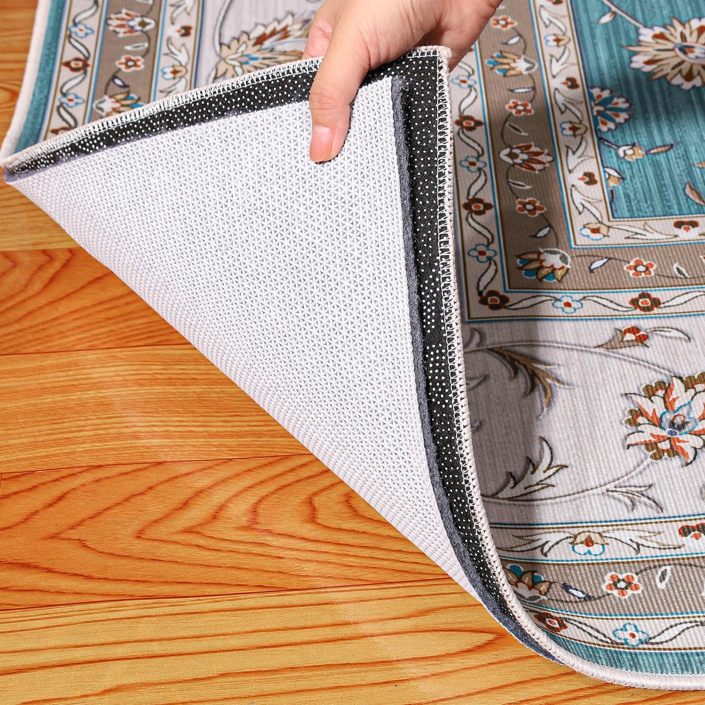 Waterproof Rug Pad 8x10 Ft, Under Area Carpet Padding, Non Slip Felt Rug Pads for Hardwood Floors, Protective Underlay Keeps Rugs in Place Without Wrinkles