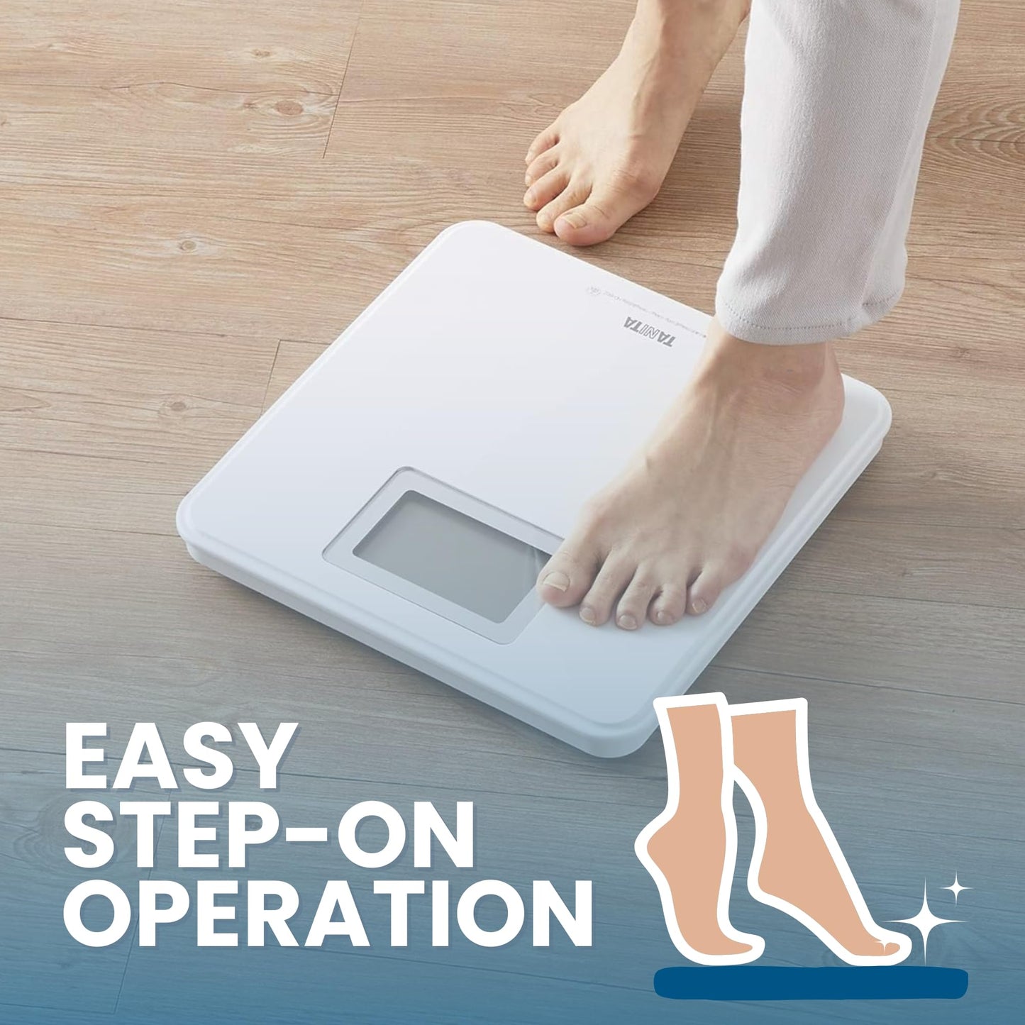 Tanita HD-662 Digital Weight Scale (Black) - Japan Technology Bathroom Scale with 330 lb Weight Capacity - 2" Blue Backlit Large LCD Display - Accurate, Durable, Step-On Operation