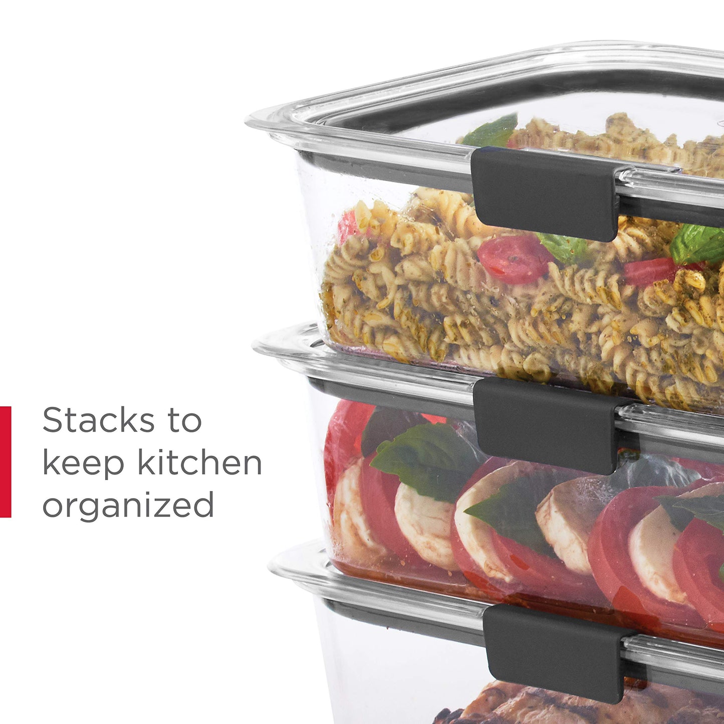 Rubbermaid Brilliance Food Storage Containers, 14 Piece Plastic Containers with Lids, BPA-Free, Leak Proof, Clear