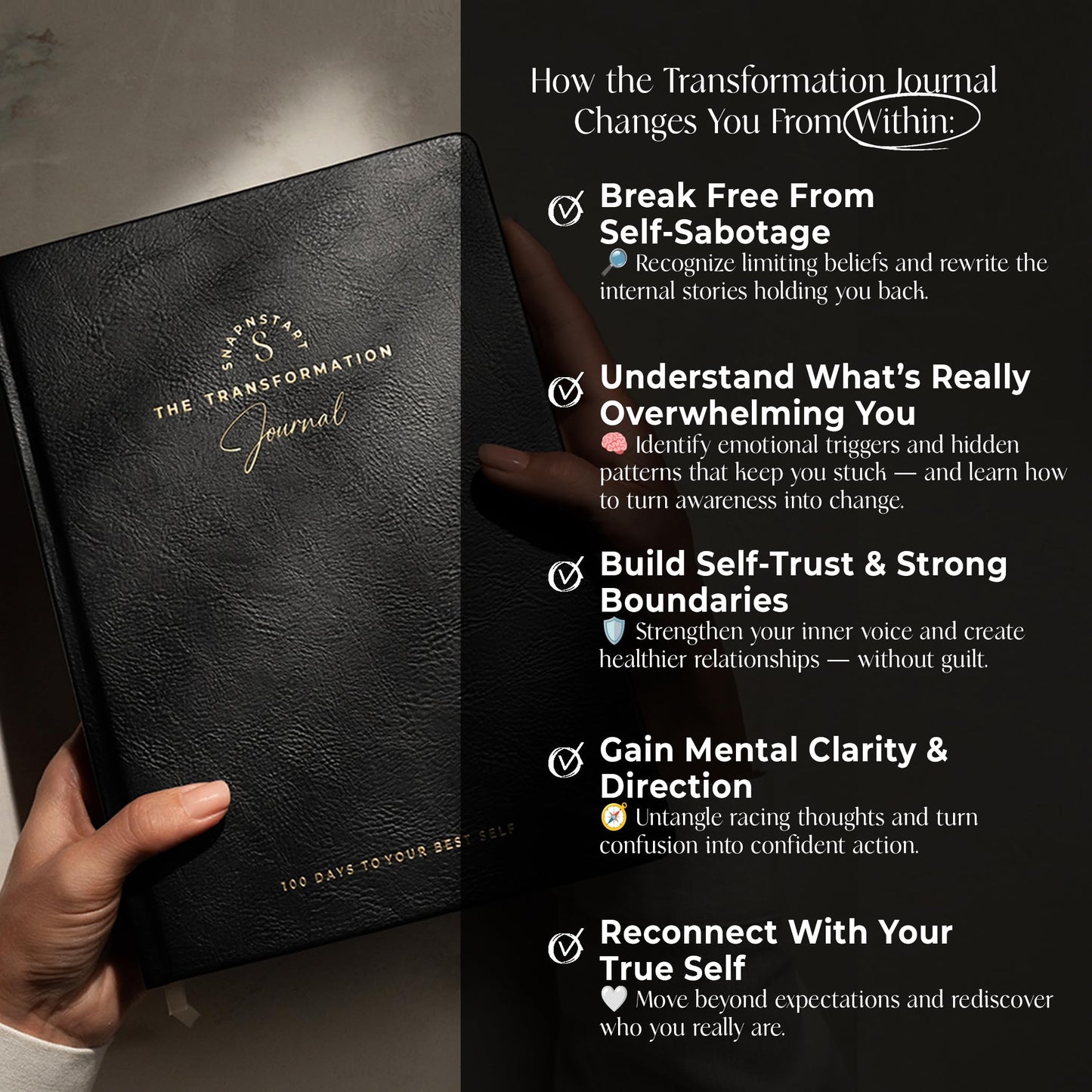 100-Day Guided Journal with Prompts – Daily Reflection & Personal Growth Journal for Mental Wellness | Personal Development Workbook by SNAPNSTART