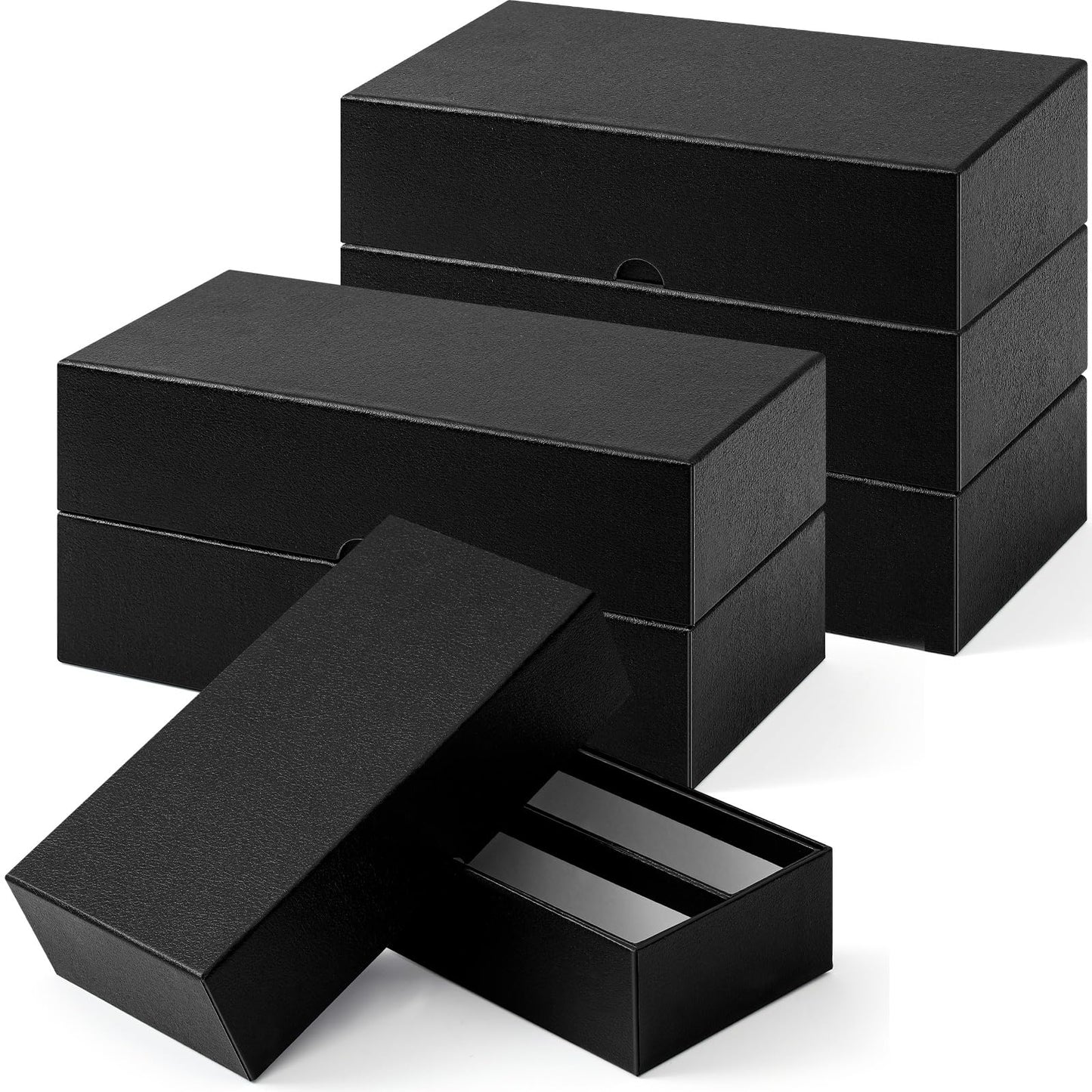 Henoyso 6 Pcs 2 x 2 Inch Double Row Coin Storage Box Coin Holders for Collectors Storage Supplies Collecting Cases, About Half Box Cases (Black)