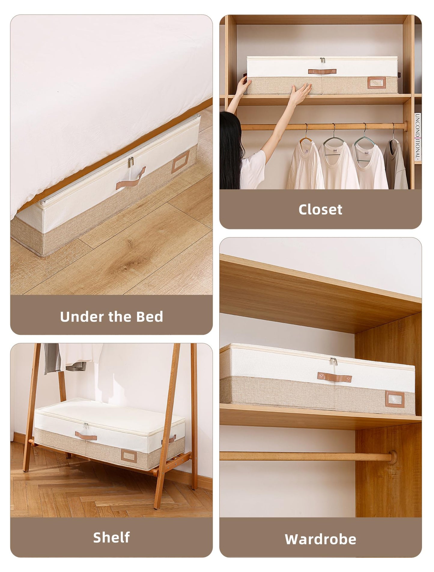 Coorganisers Wedding Dress Storage Box, Large Wedding Dress Preservation Box with 5 Cedar Wood Blocks, 30 Sheets of Acid-Free Tissue Paper, Microfiber Gloves, and Dust-Proof Bag-Beige&Linen Color