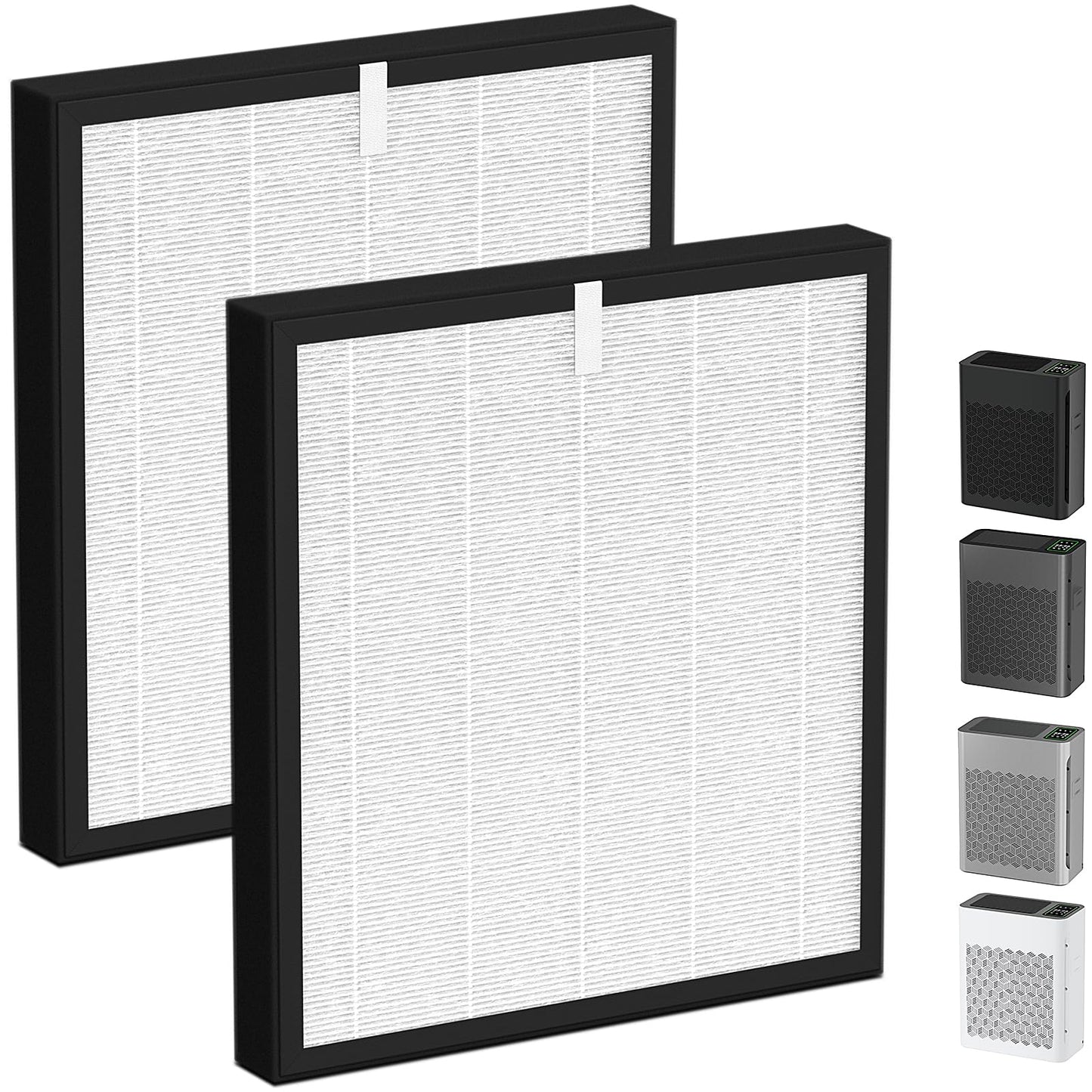 LemonQueen TZ-K2 Replacement Filter Compatible with ToLife Air Puri-Fier Filter TZ-K2-A, 3-in-1 H13 HEPA with Activated Carbon and Pre-Filter, 2 Pack