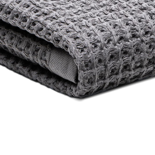 SUTERA - Silverthread Waffle Towel California - Grown Pima Cotton, Quick Drying, Ultra Soft, Lightweight and Absorbent - Waffle Weave Design - Luxury Towel (Bath, Grey) 31"x57"