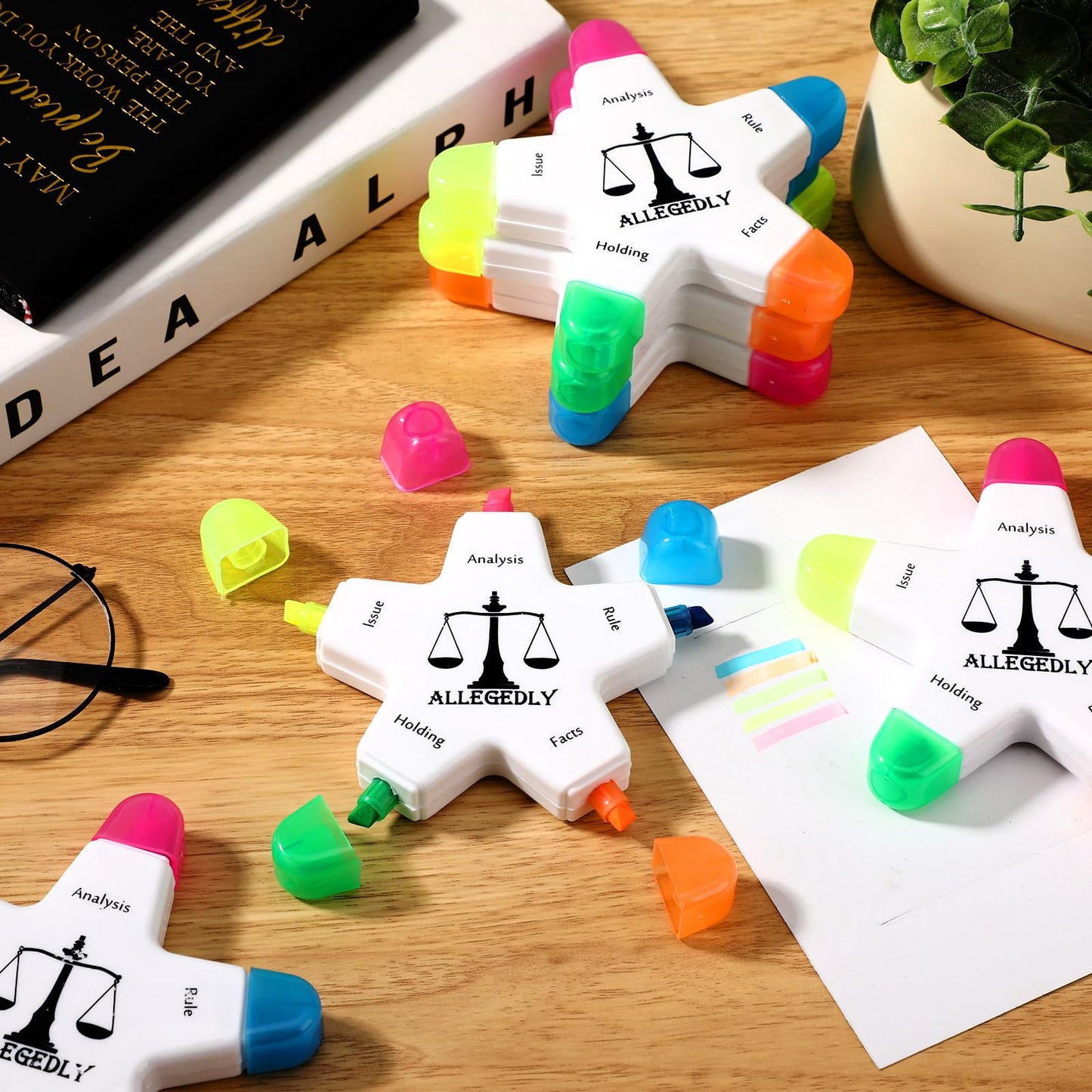 Chivertion 30 Pcs Law School Graduation Gifts Star Shape Briefing Highlighters Brush Affirmation Supplies Inspirational Appreciation Gifts for End of Year Law Students Lawyer Women