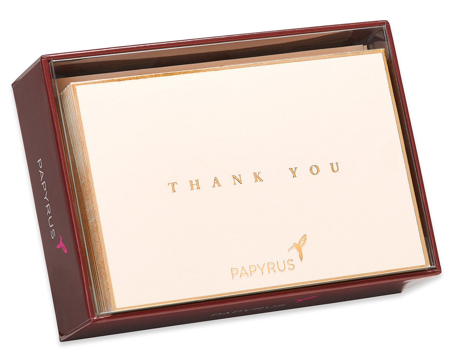 Papyrus Thank You Cards with Envelopes, Gold Border (16-Count)