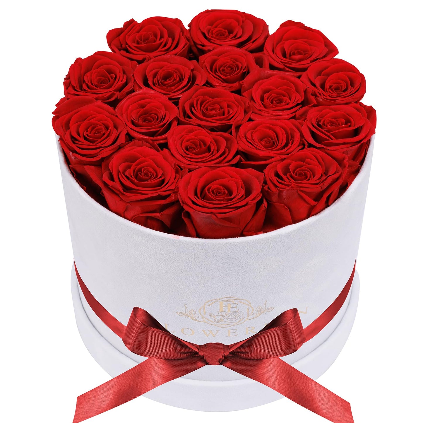 Prifroti 17 Flowers in a Luxury Suede Box, Birthday Gifts for Women, Preserved Flowers, Mothers Day Roses Gift for Mom, Red