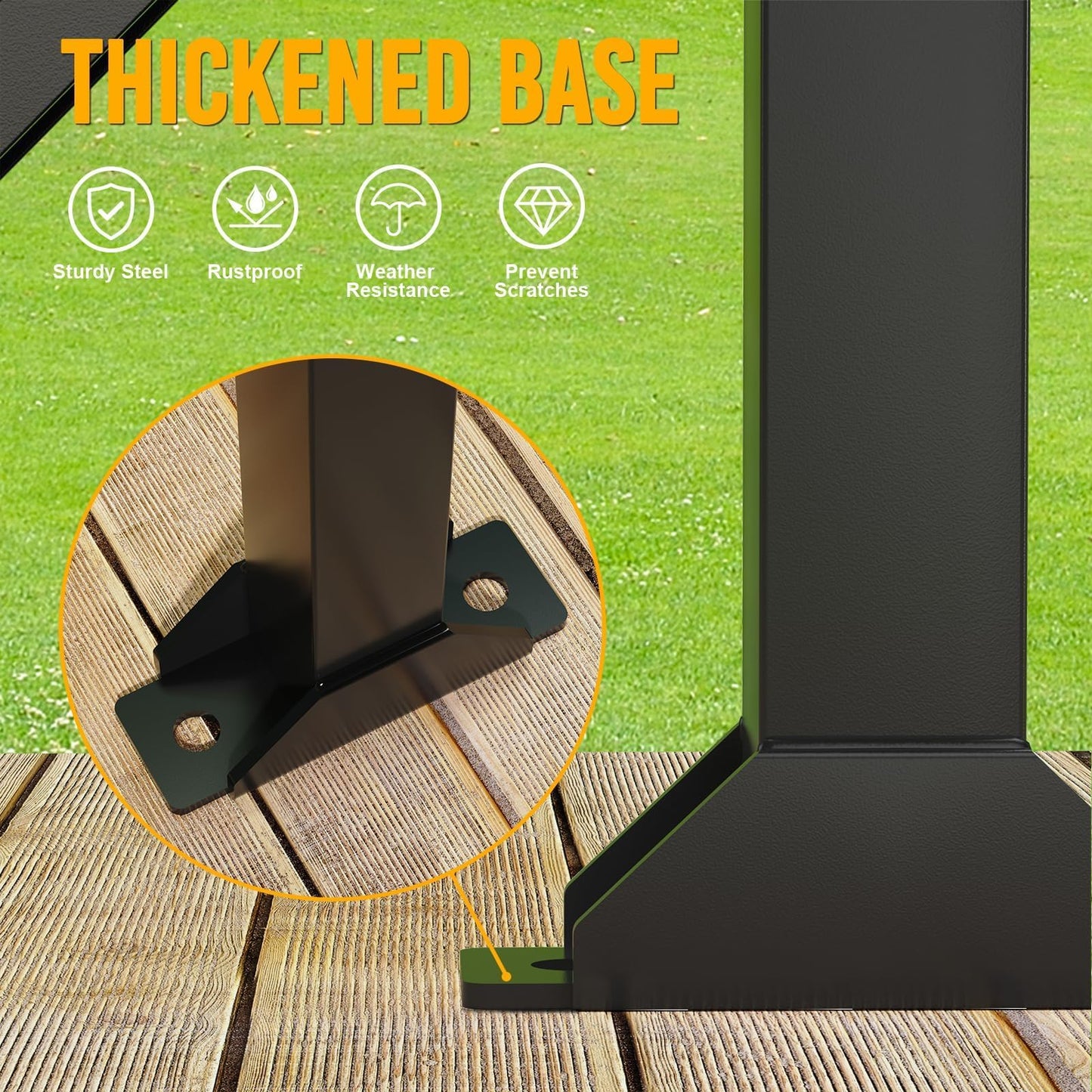 Fumingpal Utility Trailer Tool Rack, Shovel Rack for Truck, Rake Shovel Holder Landscape Hand Tool Accessories for Trailer Truck with 8 Rubber Holes with Brackets, Standard Black