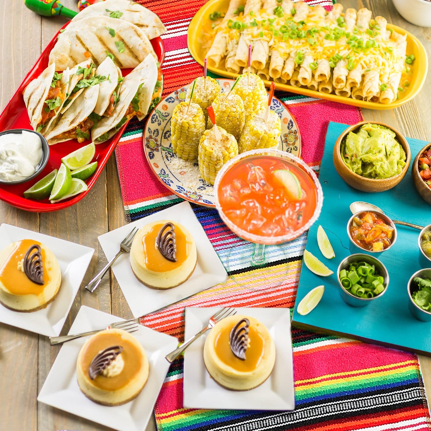Tegeme 12 Pcs Mexican Table Runners 14 x 84 Inch Mexican Serape Table Runner Decor Blanket Fringe Cotton Table Runner Decoration for Cinco De Mayo Party Wedding(Novel Style)
