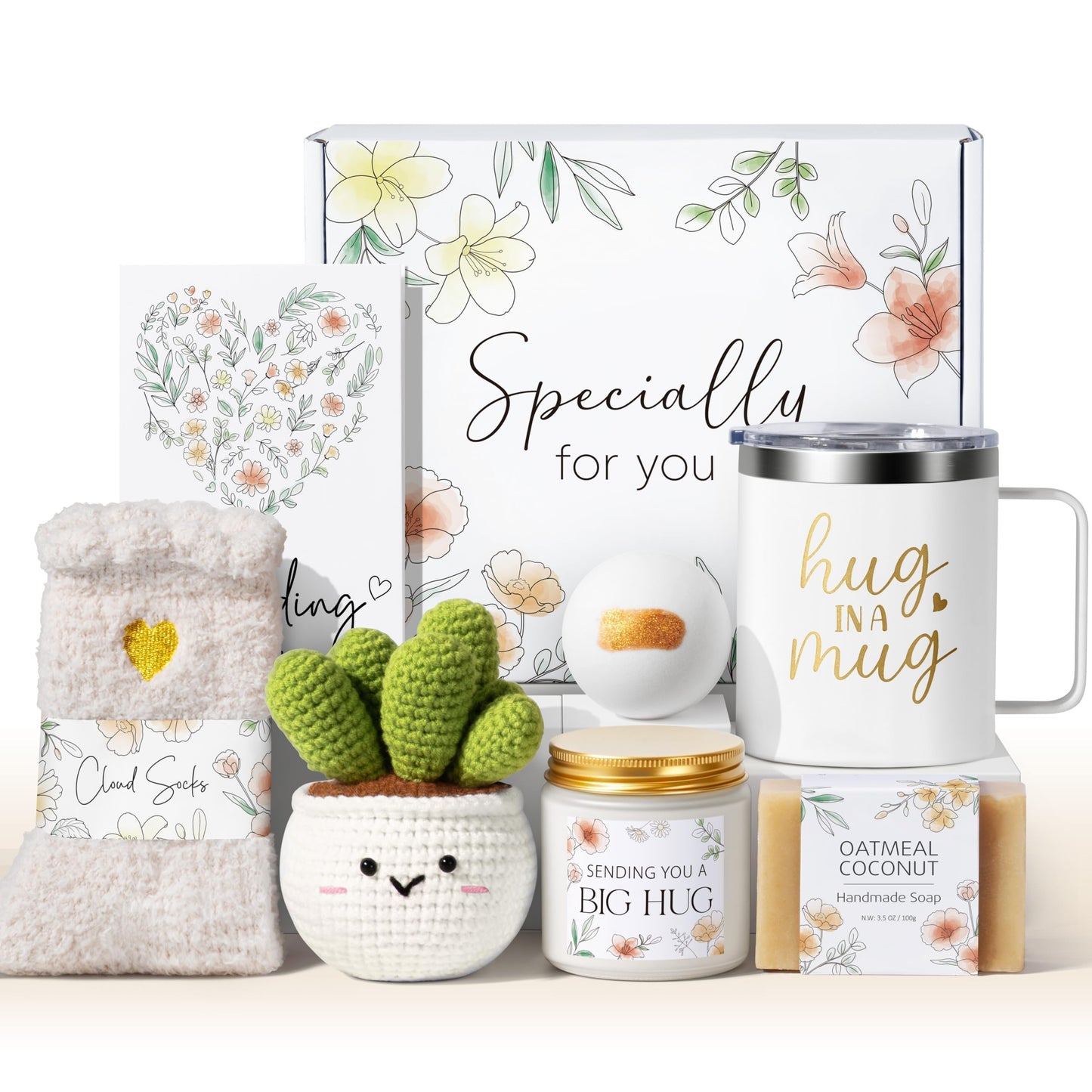 Self Care Get Well Soon Gifts Basket for Women, Birthday Gifts for Women Spa Care Package, Thinking of You Inspirational Sympathy Gift Basket, Unique Christmas Gift Set for Mom Her Grandma Sister Wife