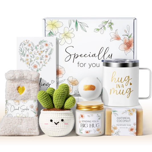 Self Care Get Well Soon Gifts Basket for Women, Birthday Gifts for Women Spa Care Package, Thinking of You Inspirational Sympathy Gift Basket, Unique Christmas Gift Set for Mom Her Grandma Sister Wife